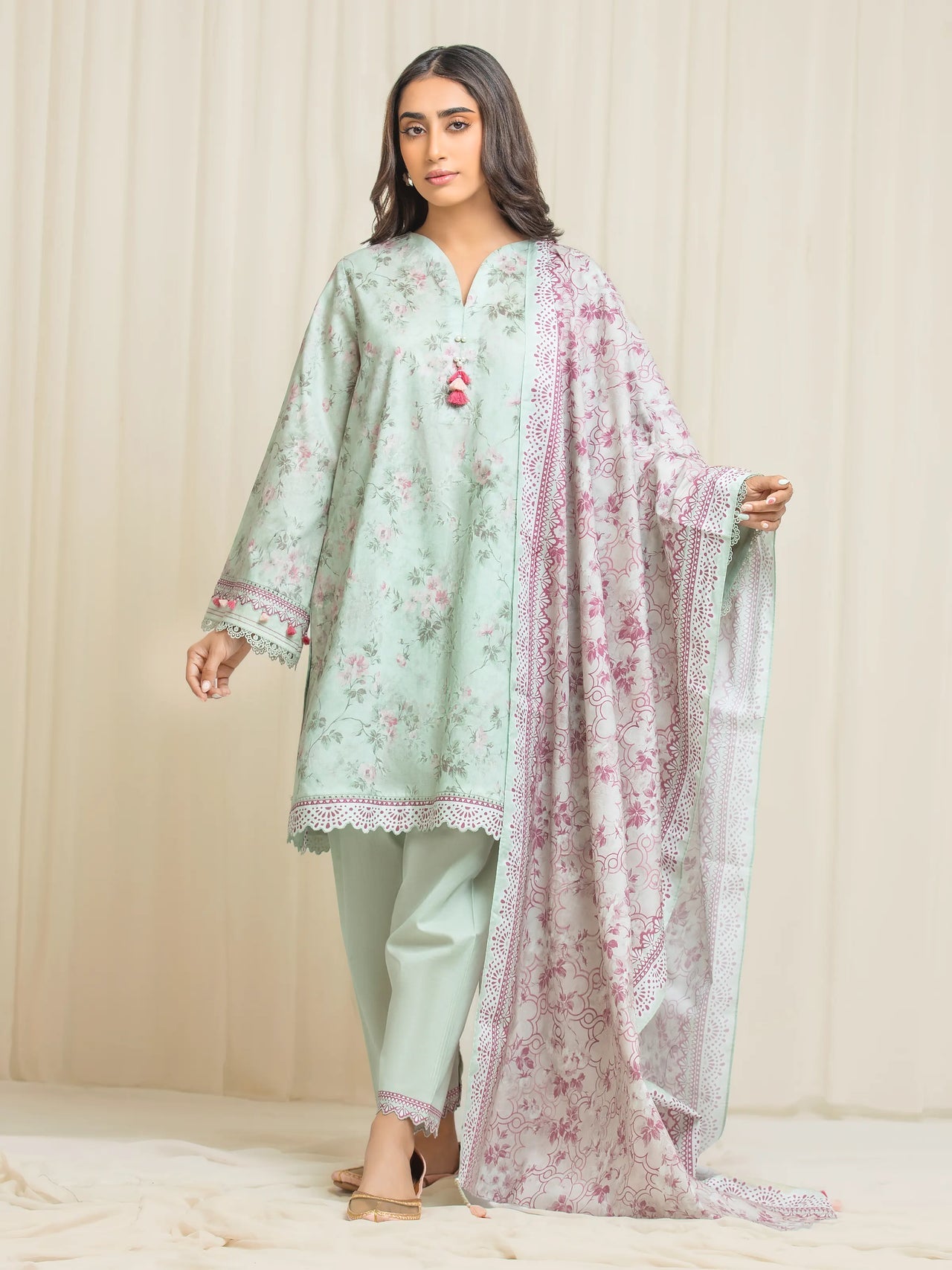 EDENROBE | UNSTITCHED 3-PIECE | PRINTED LAWN SUIT