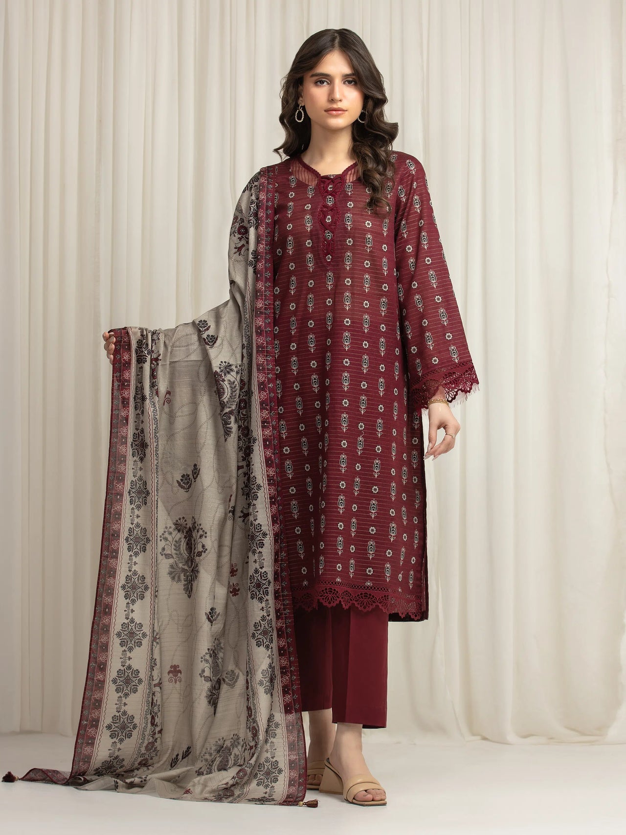 EDENROBE | UNSTITCHED 3-PIECE | PRINTED LAWN SUIT