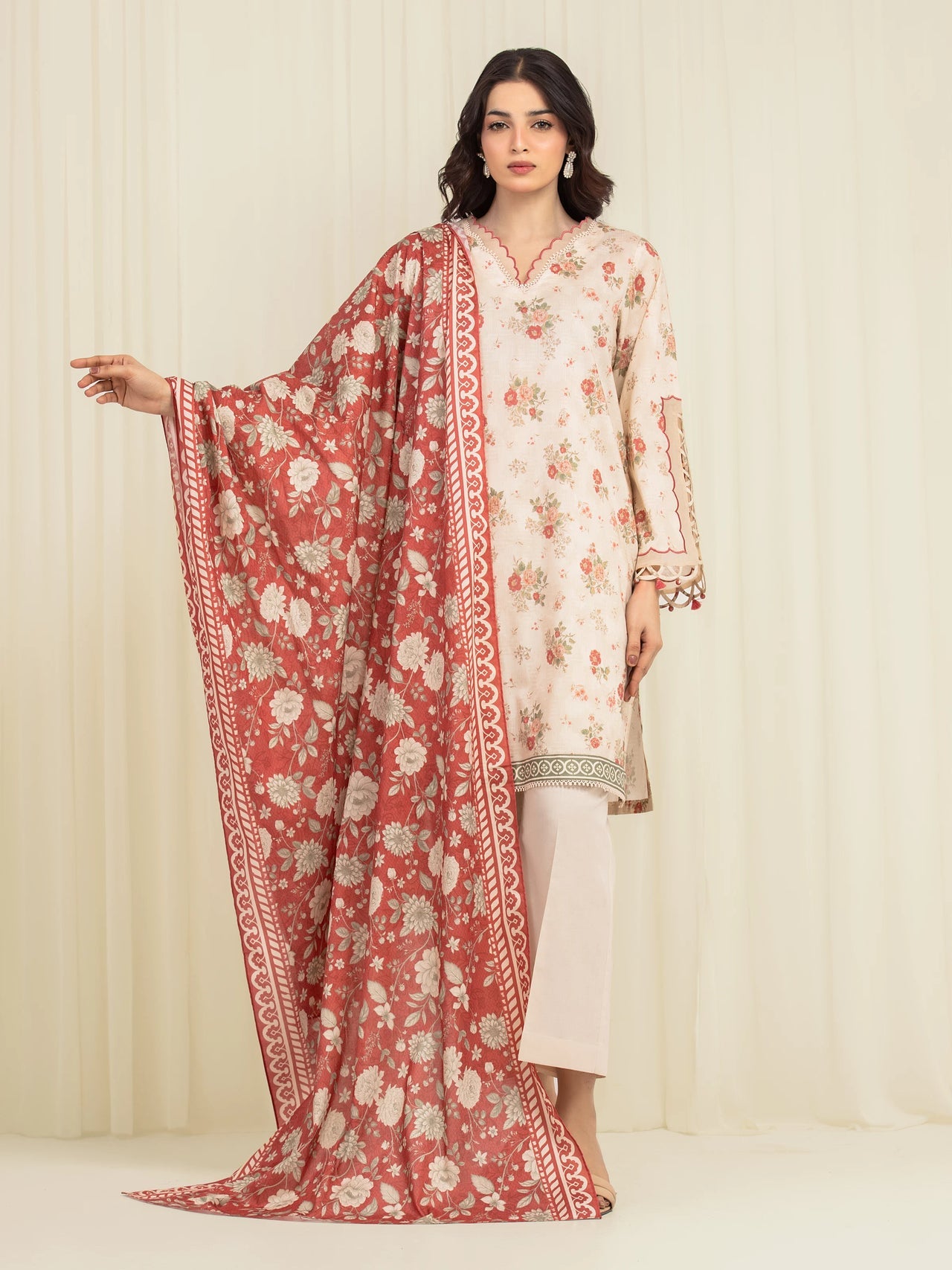 EDENROBE | UNSTITCHED 3-PIECE | PRINTED LAWN SUIT