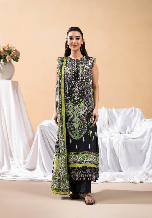 GUL BANO | UNSTITCHED 3-PIECE | PRINTED LAWN SUIT