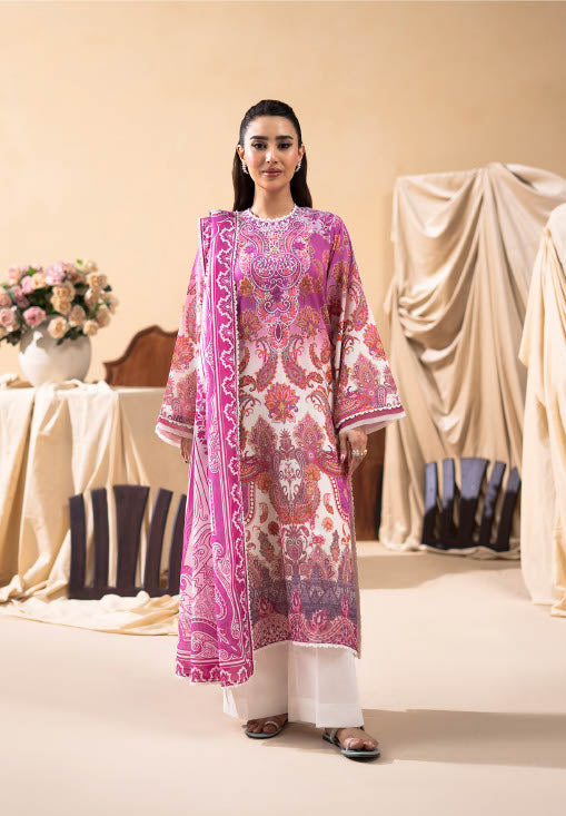 GUL BANO | UNSTITCHED 3-PIECE | PRINTED LAWN SUIT