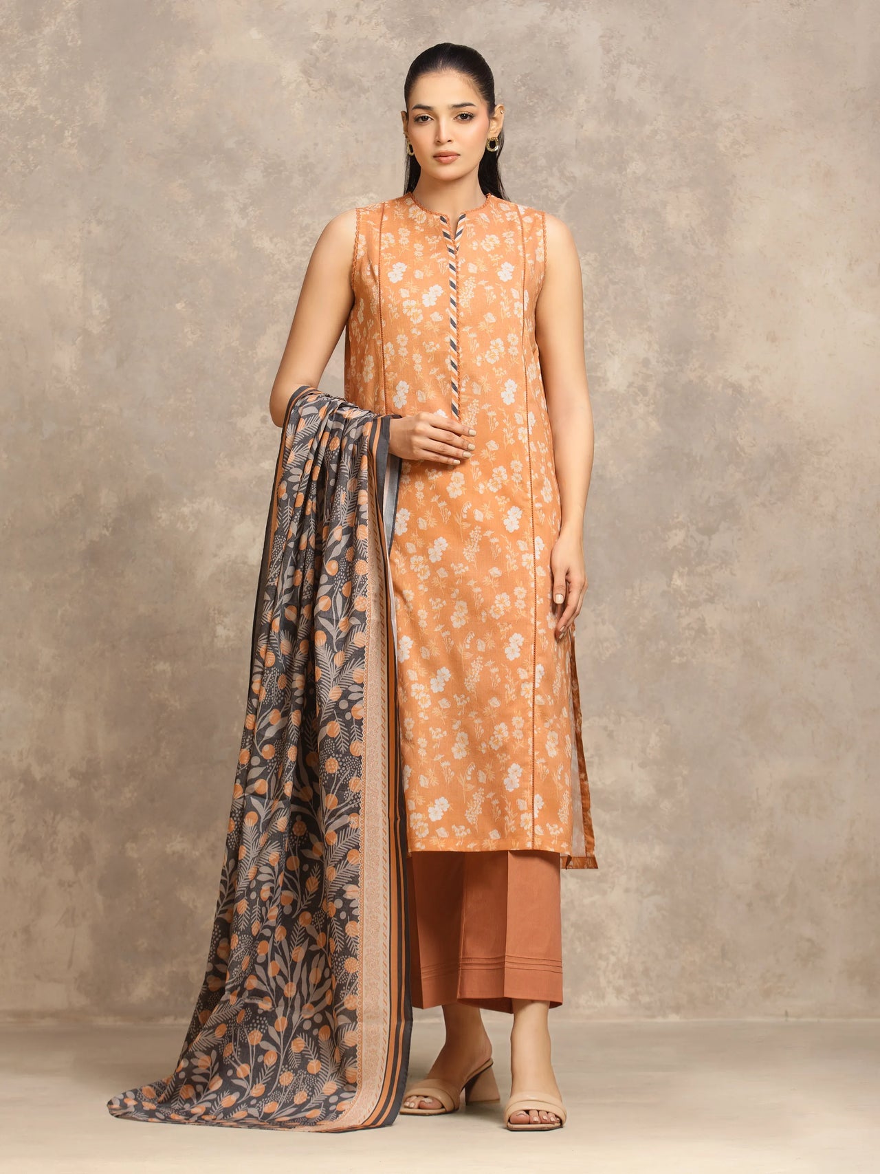 EDENROBE | UNSTITCHED 3-PIECE | PRINTED LAWN SUIT