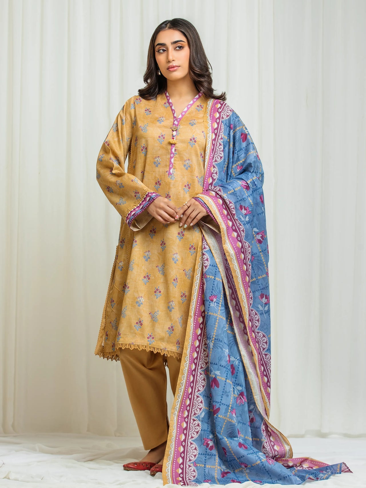 EDENROBE | UNSTITCHED 3-PIECE | PRINTED LAWN SUIT