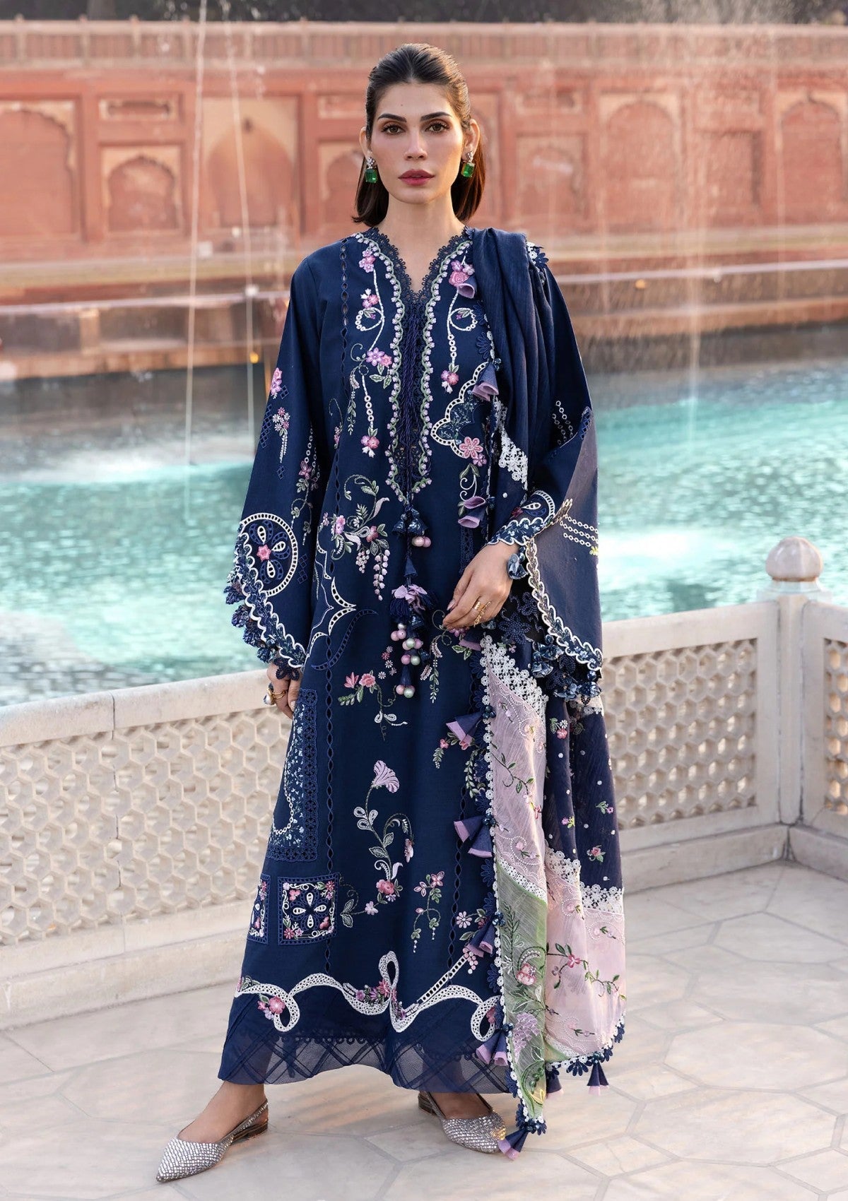 CRIMSON FLOW | UNSTITCHED 3-PIECE | EMBROIDERED LAWN SUIT