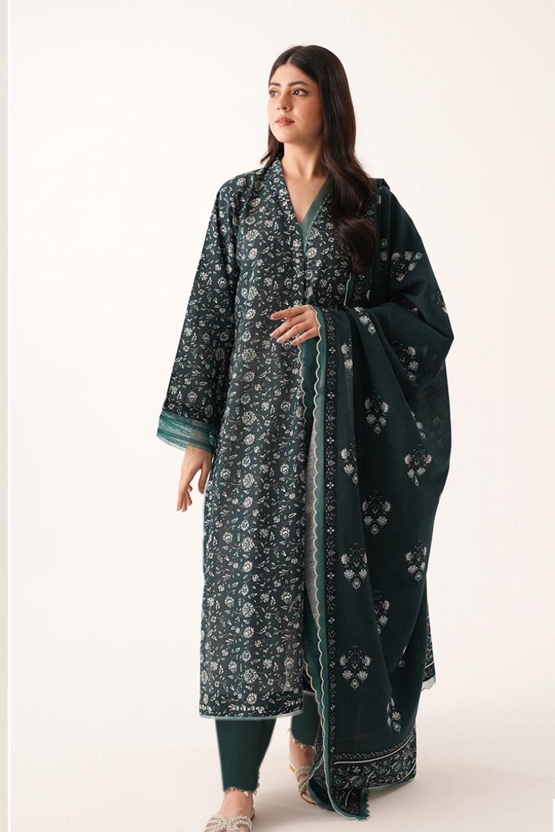 Agha Noor 3 Piece - Digital Printed Khaddar Suit JDOAN01