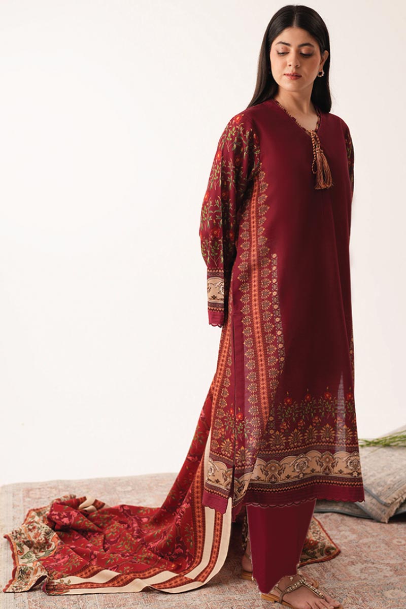 Agha Noor 3 Piece - Digital Printed Khaddar Suit JDOAN03