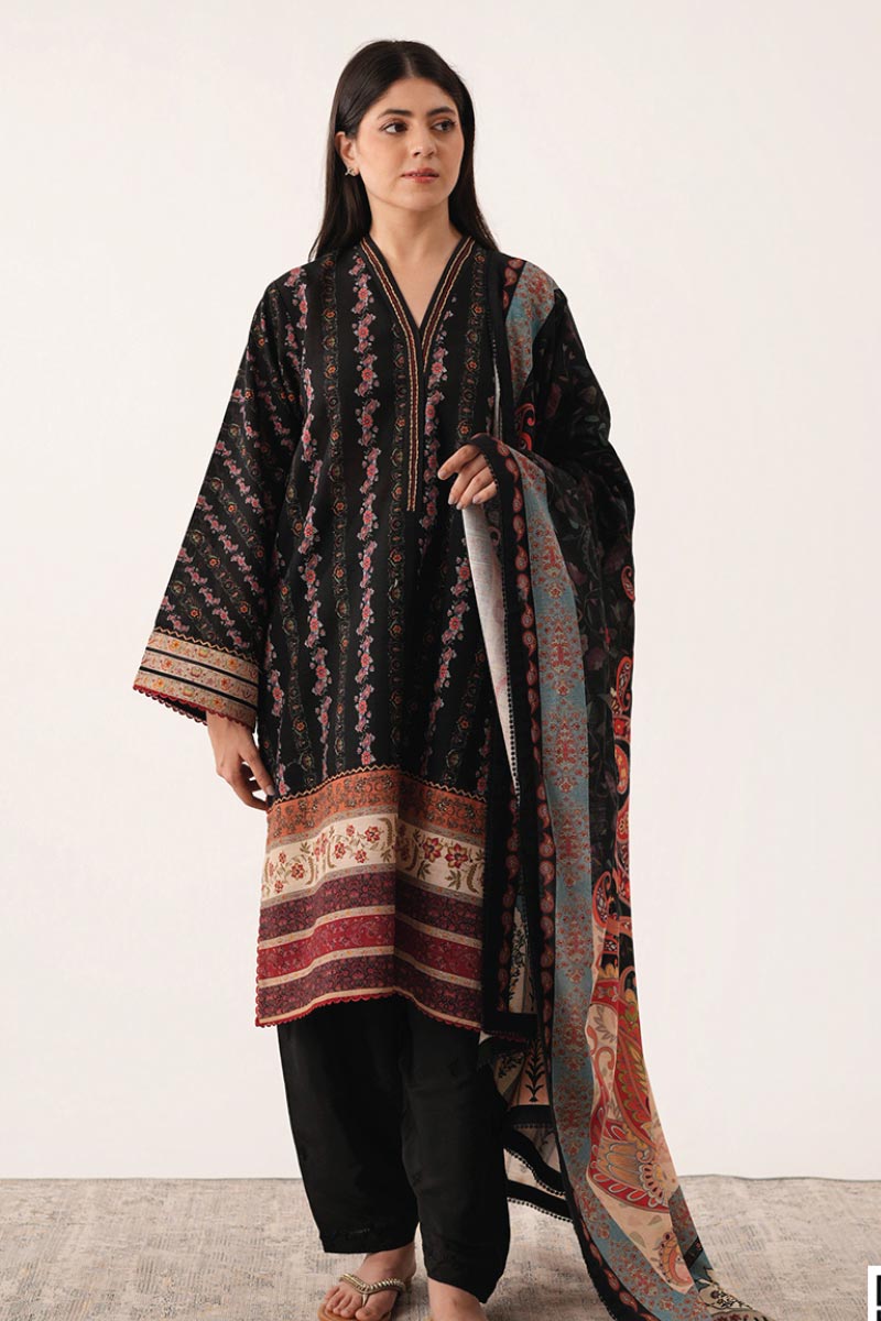 Agha Noor 3 Piece - Digital Printed Khaddar Suit JDOAN04