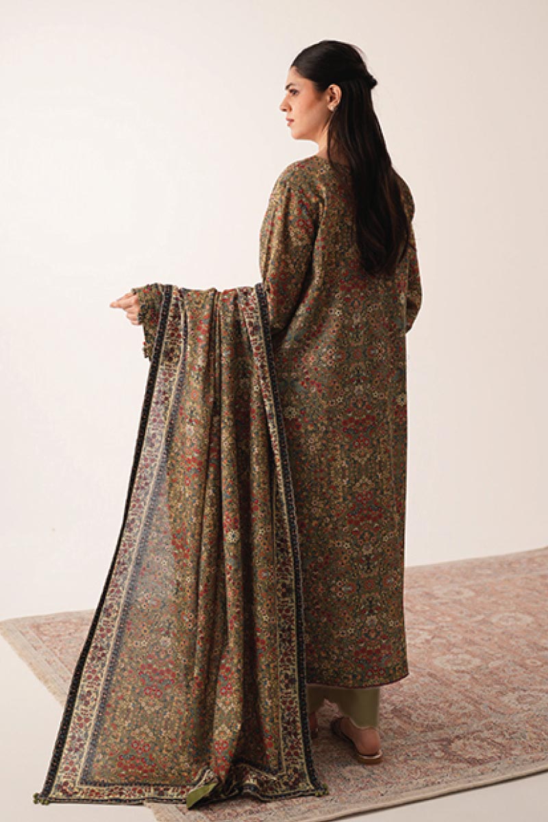 Agha Noor 3 Piece - Digital Printed Khaddar Suit JDOAN08