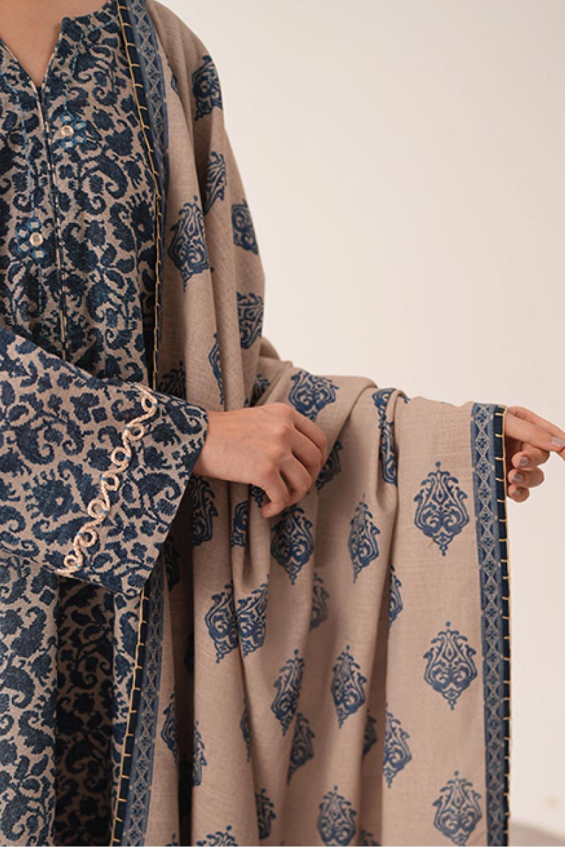 Agha Noor 3 Piece - Digital Printed Khaddar Suit JDOAN09