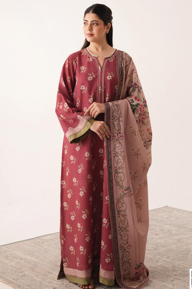 Agha Noor 3 Piece - Digital Printed Khaddar Suit JDOAN10