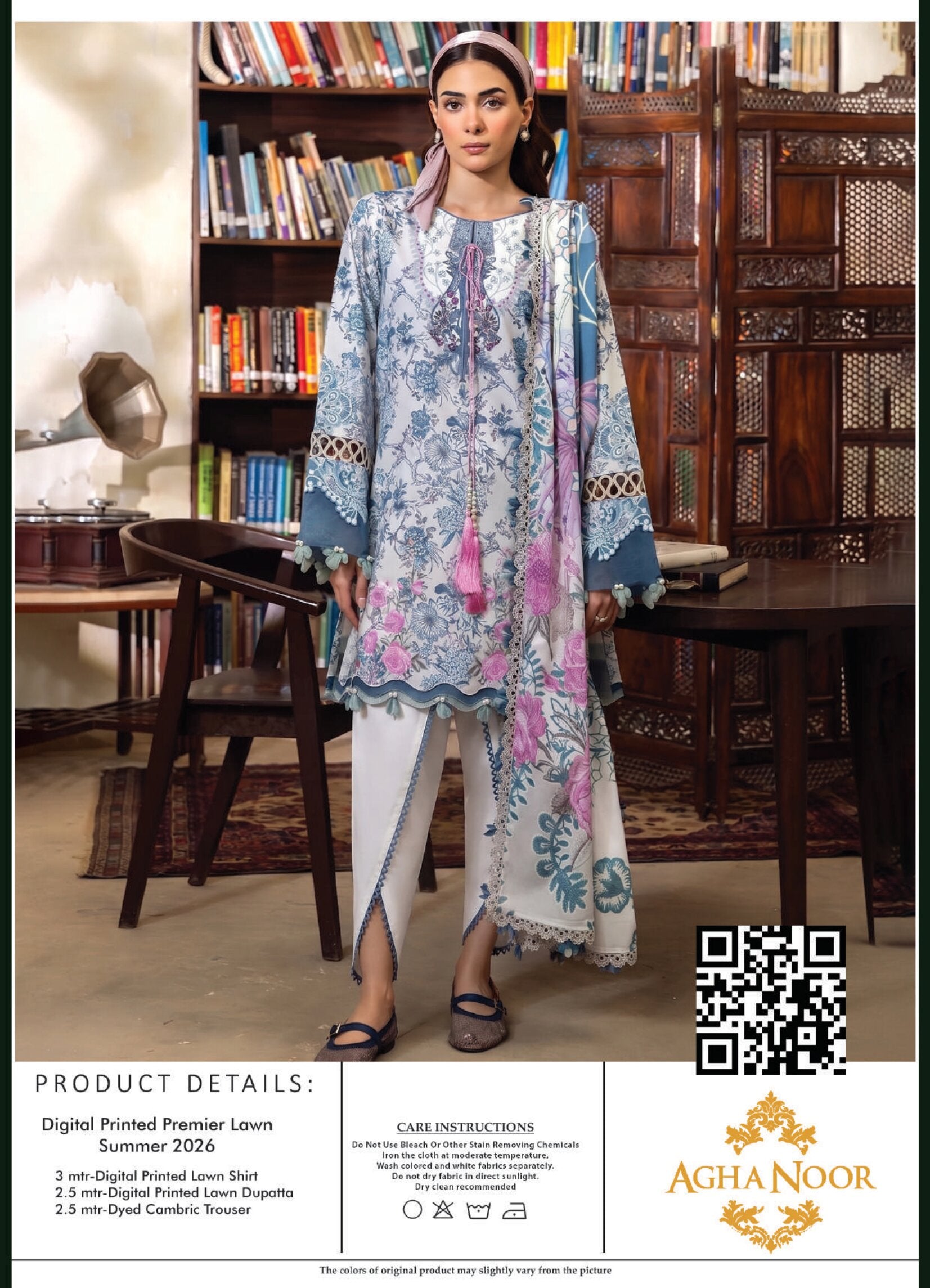 AGHA NOOR | UNSTITCHED 3-PIECE | DIGITAL PRINTED LAWN SUIT