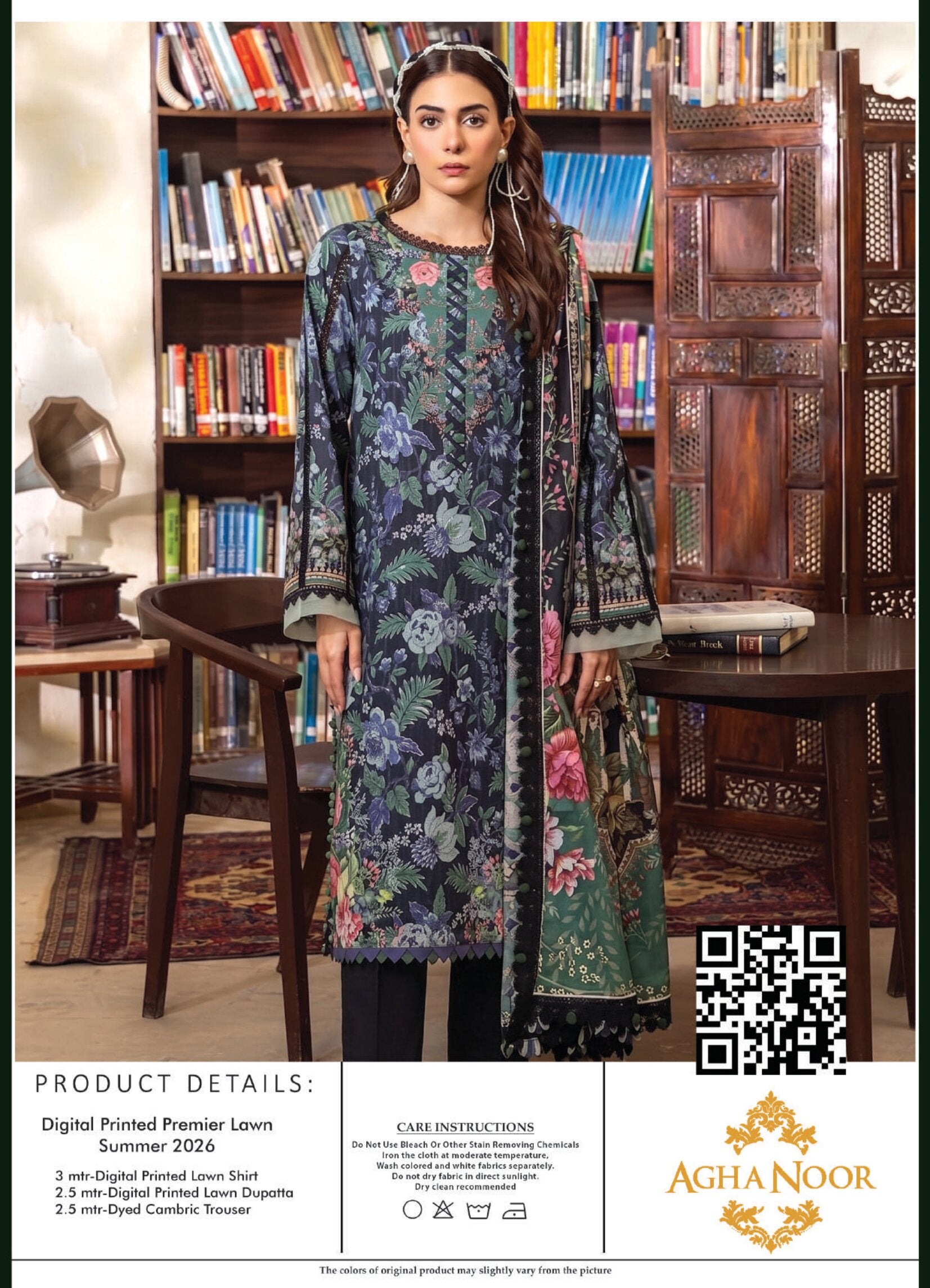 AGHA NOOR | UNSTITCHED 3-PIECE | DIGITAL PRINTED LAWN SUIT