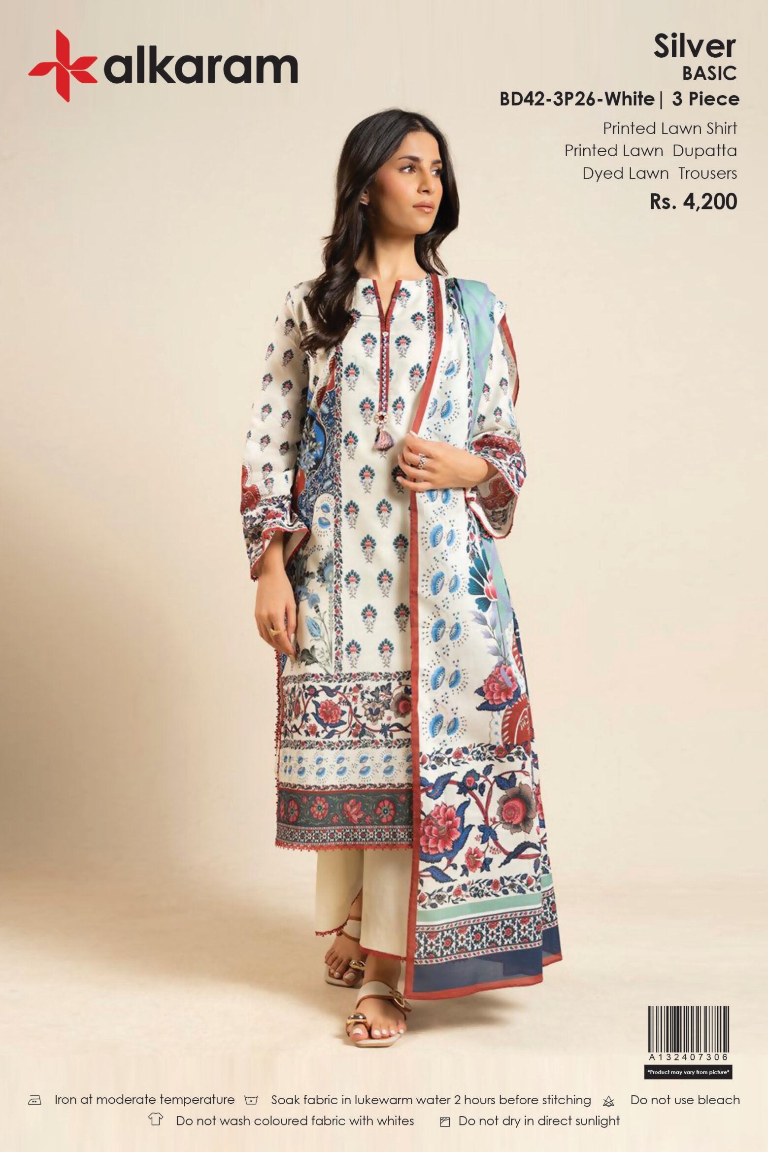 ALKARAM | 3-PIECE UNSTITCHED | PRINTED LAWN SUIT
