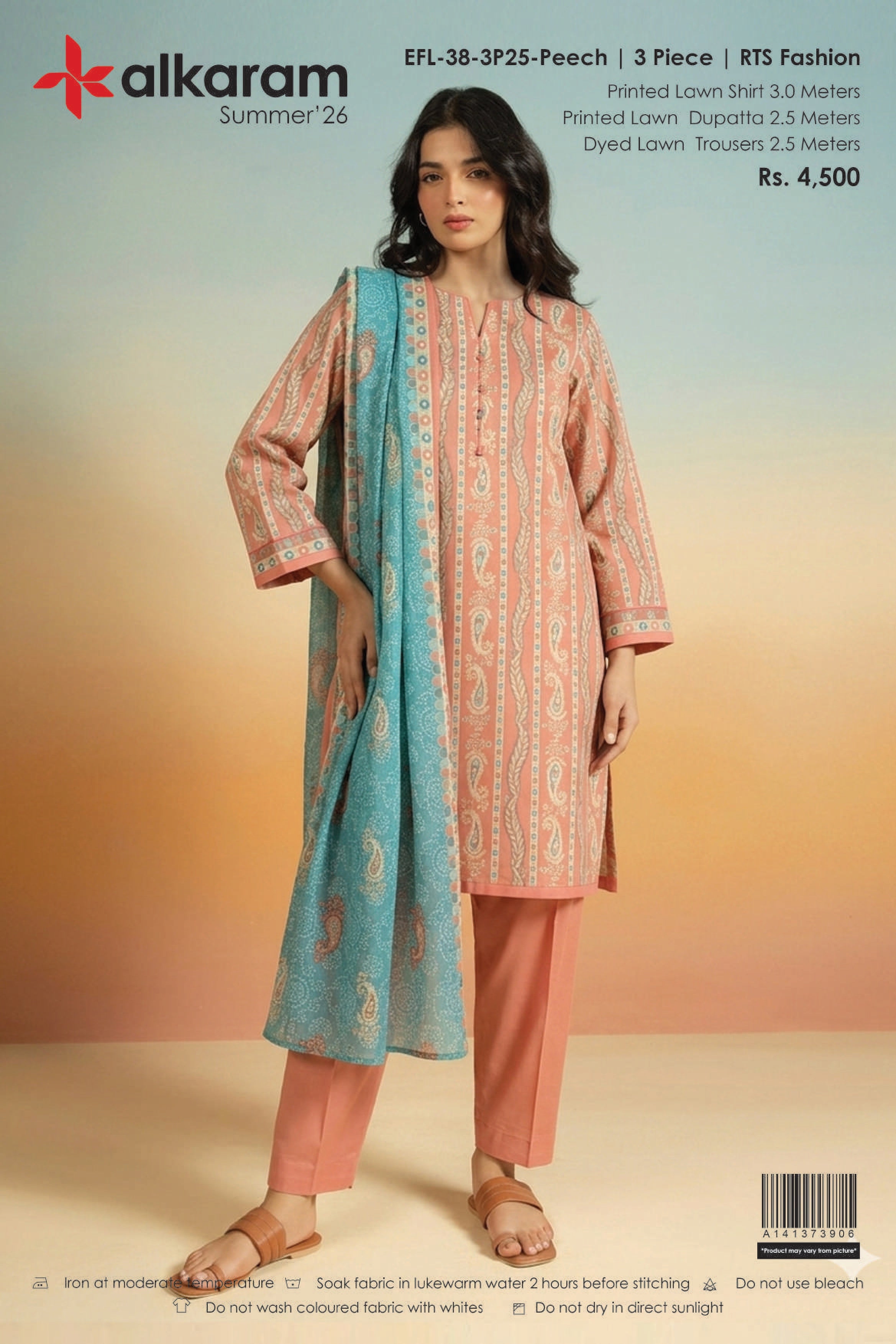 ALKARAM SUMMER’26 | UNSTITCHED 3PC | PRINTED LAWN SUIT