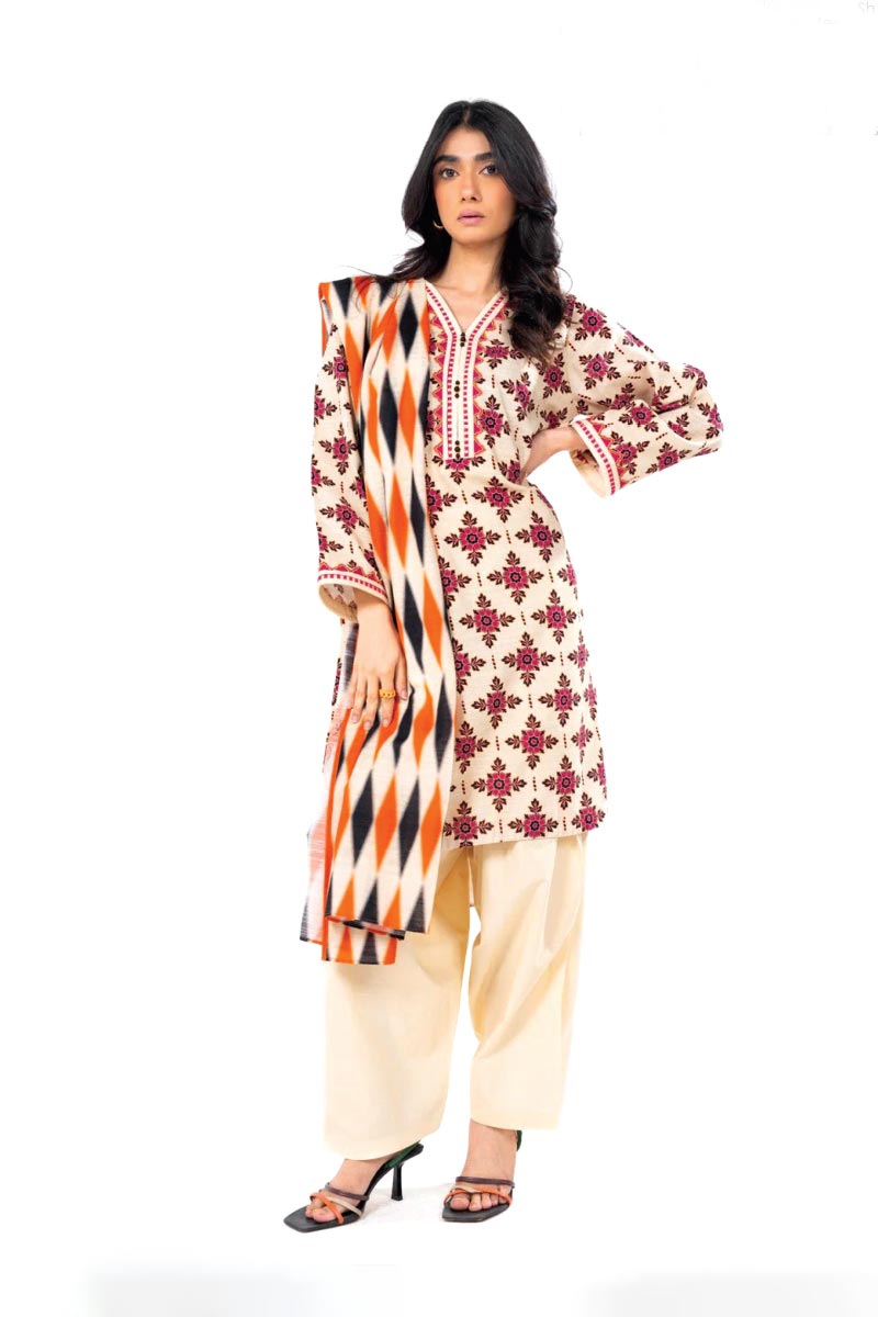 Alkaram Studio Winter Khaddar 3-Piece Unstitched Suit JDOAKS01