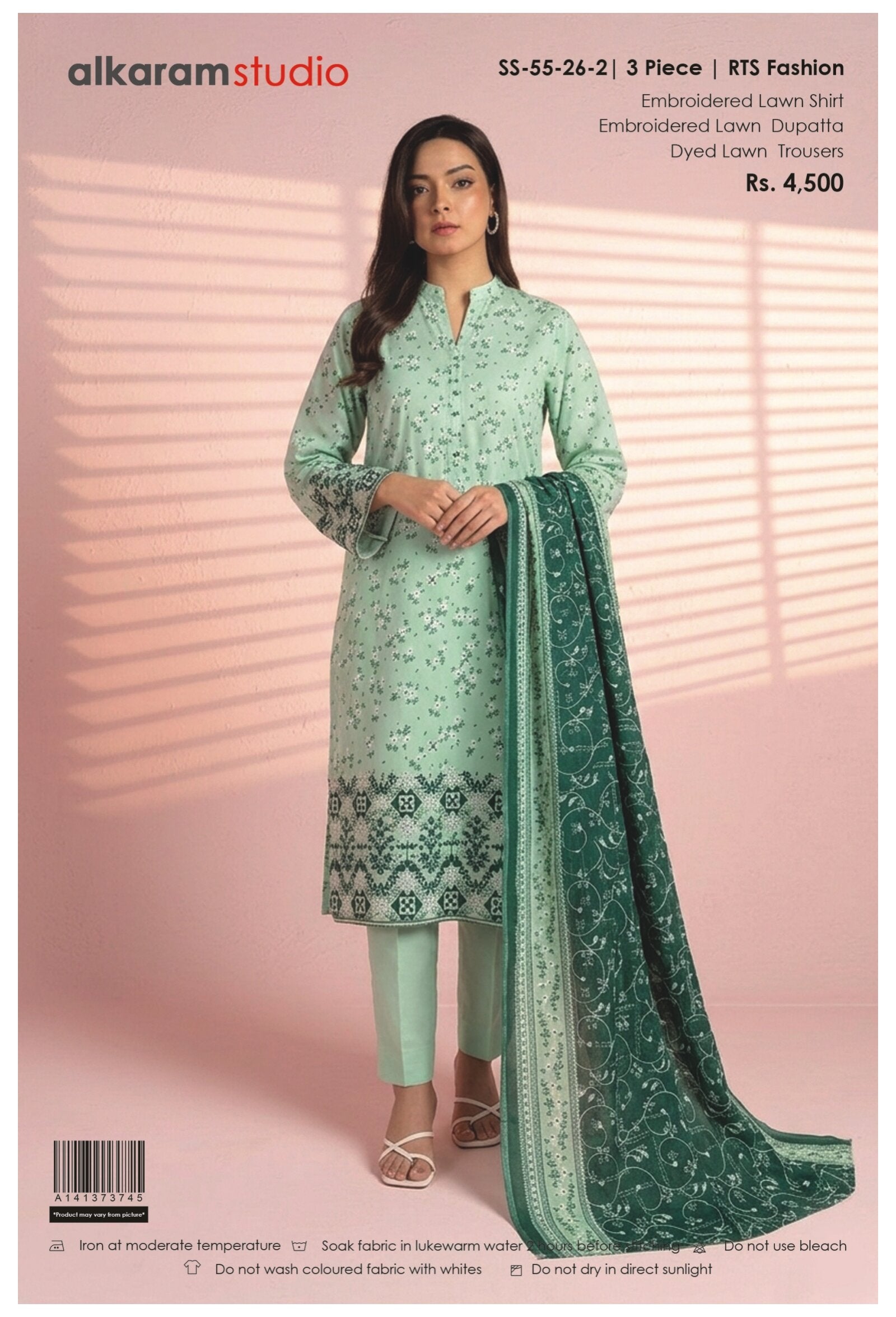 ALKARAM | UNSTITCHED 3PC | EMBROIDERED LAWN SUIT