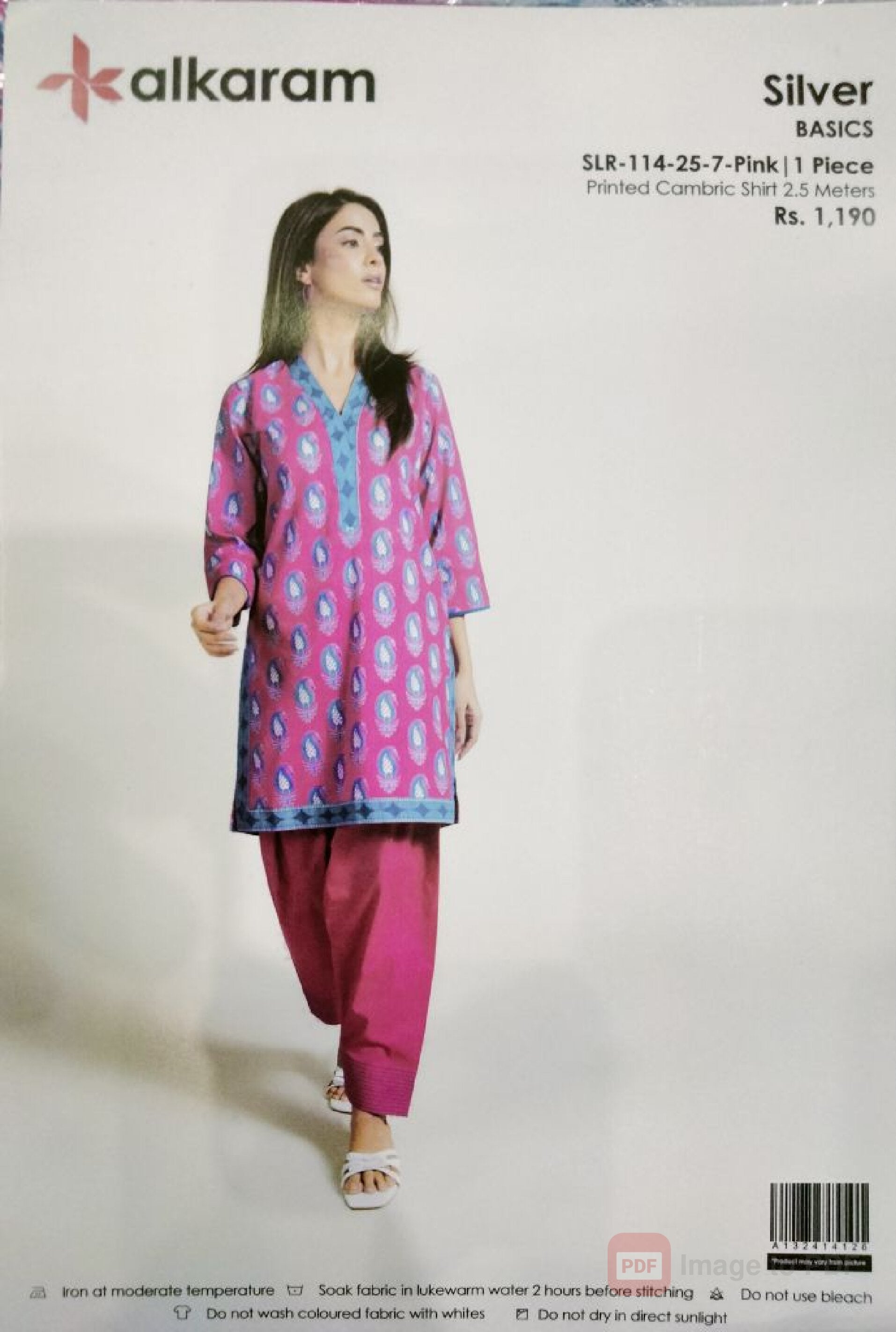Alkaram | 1-Piece Unstitched | Printed Shirt Only