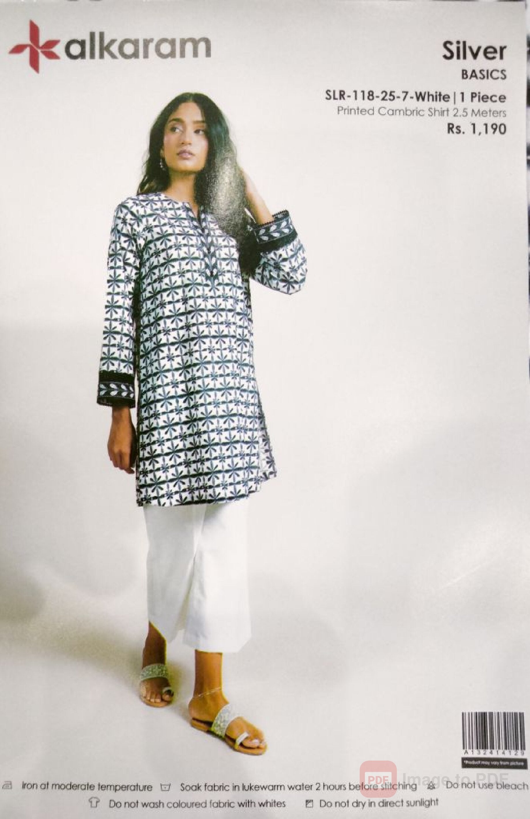 Alkaram | 1-Piece Unstitched | Printed Shirt Only