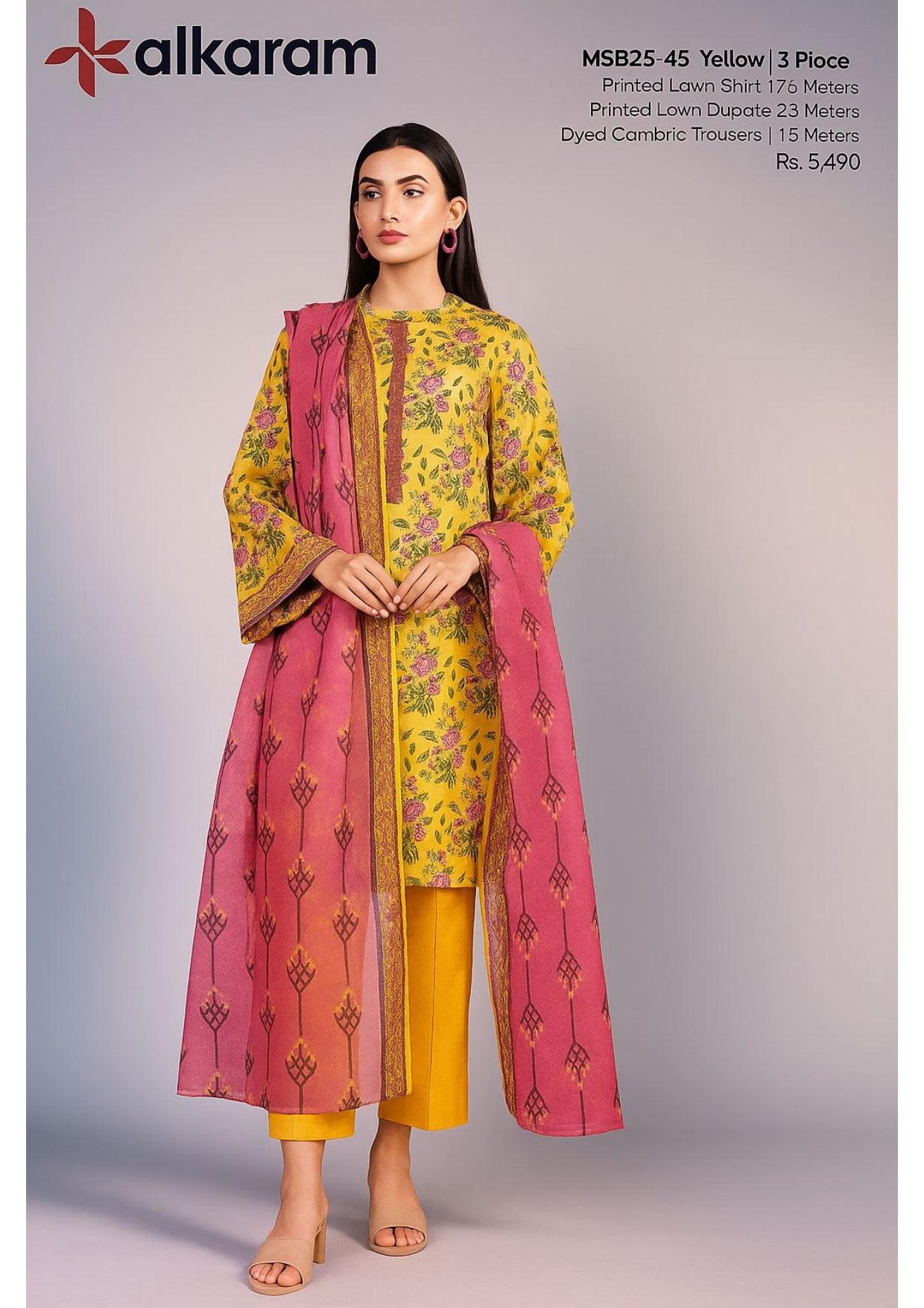 Alkaram | Summer Glam | Design 18 | Unstitched 3-Piece Lawn Suit