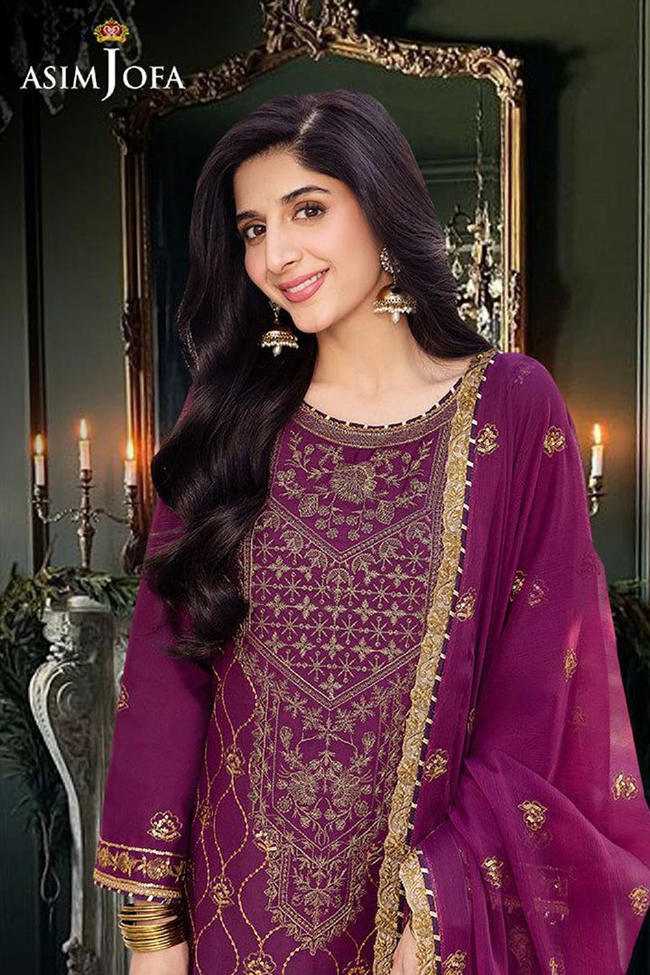 Asim Jofa 3-Piece Unstitched Embroidered Suit JDOAJ010