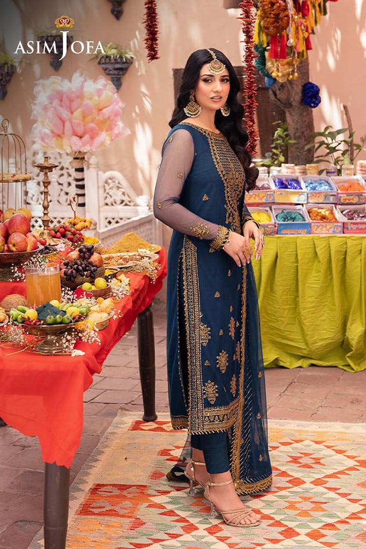 Asim Jofa 3-Piece Unstitched Embroidered Suit JDOAJ011