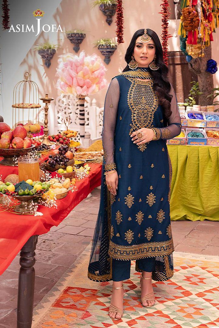 Asim Jofa 3-Piece Unstitched Embroidered Suit JDOAJ011