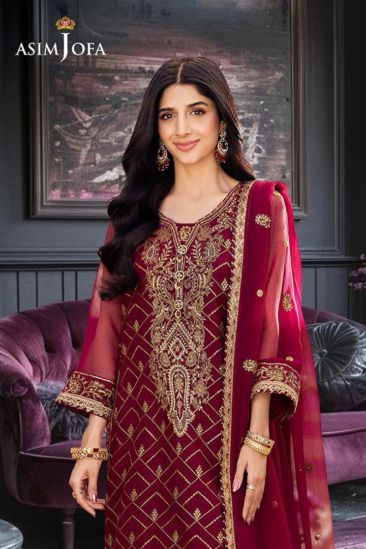 Asim Jofa 3-Piece Unstitched Embroidered Suit JDOAJ06