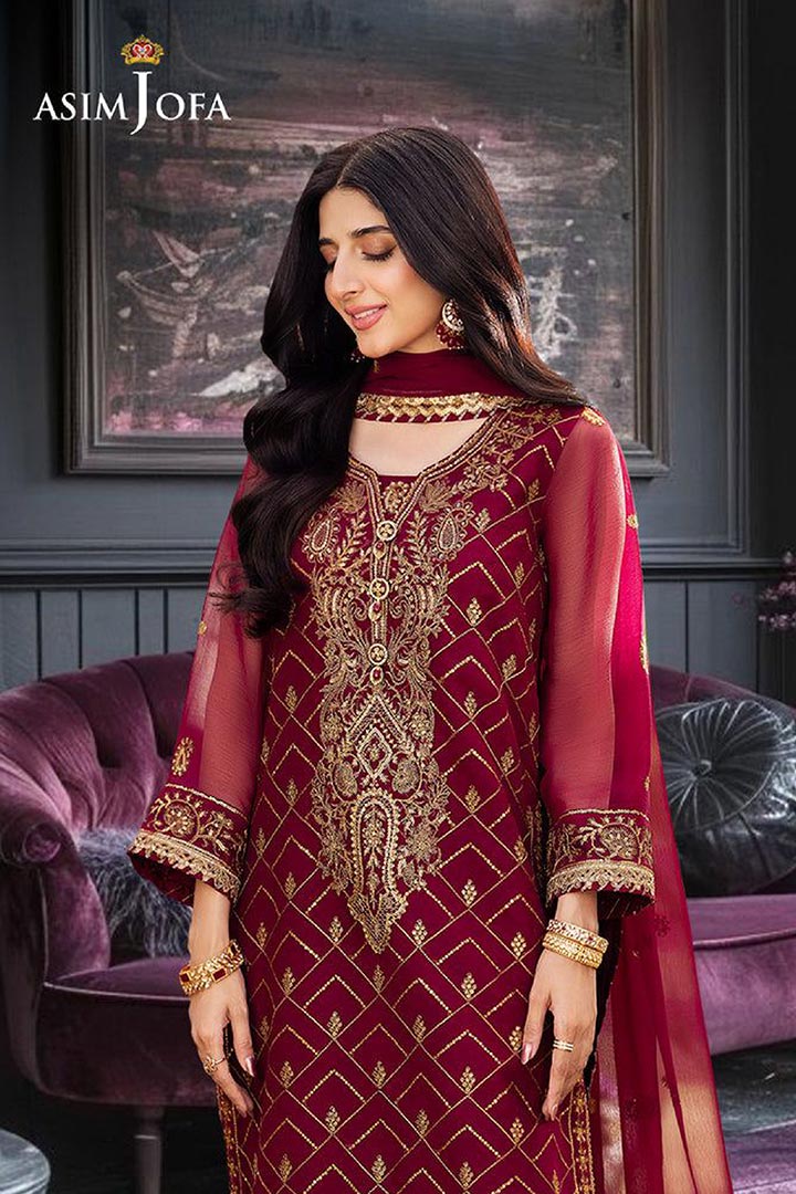 Asim Jofa 3-Piece Unstitched Embroidered Suit JDOAJ06