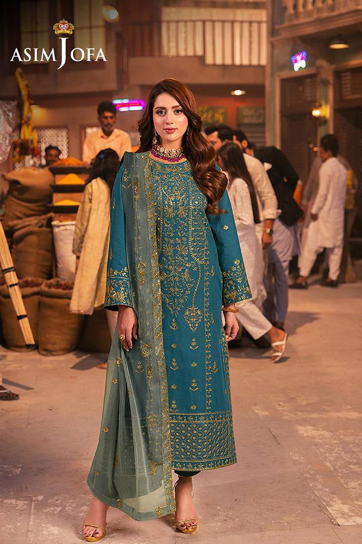Asim Jofa 3-Piece Unstitched Embroidered Suit JDOAJ07