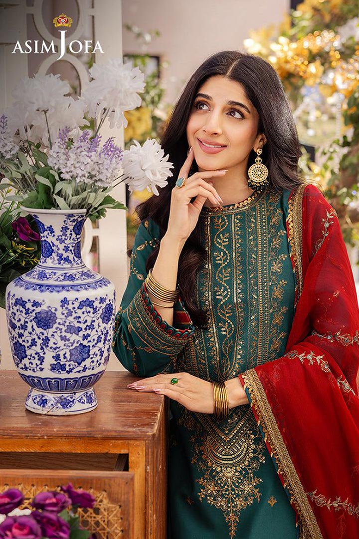 Asim Jofa 3-Piece Unstitched Embroidered Suit JDOAJ09
