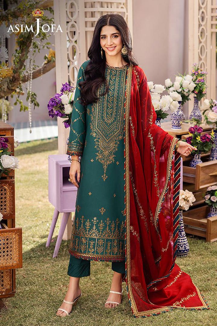 Asim Jofa 3-Piece Unstitched Embroidered Suit JDOAJ09