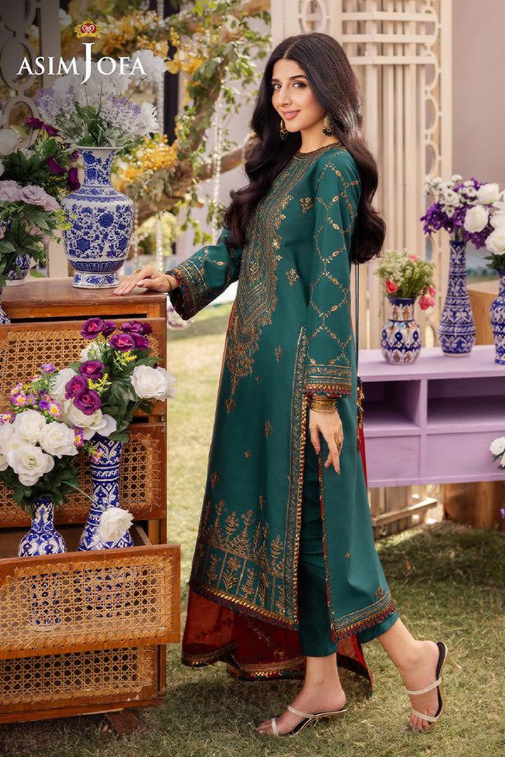 Asim Jofa 3-Piece Unstitched Embroidered Suit JDOAJ09