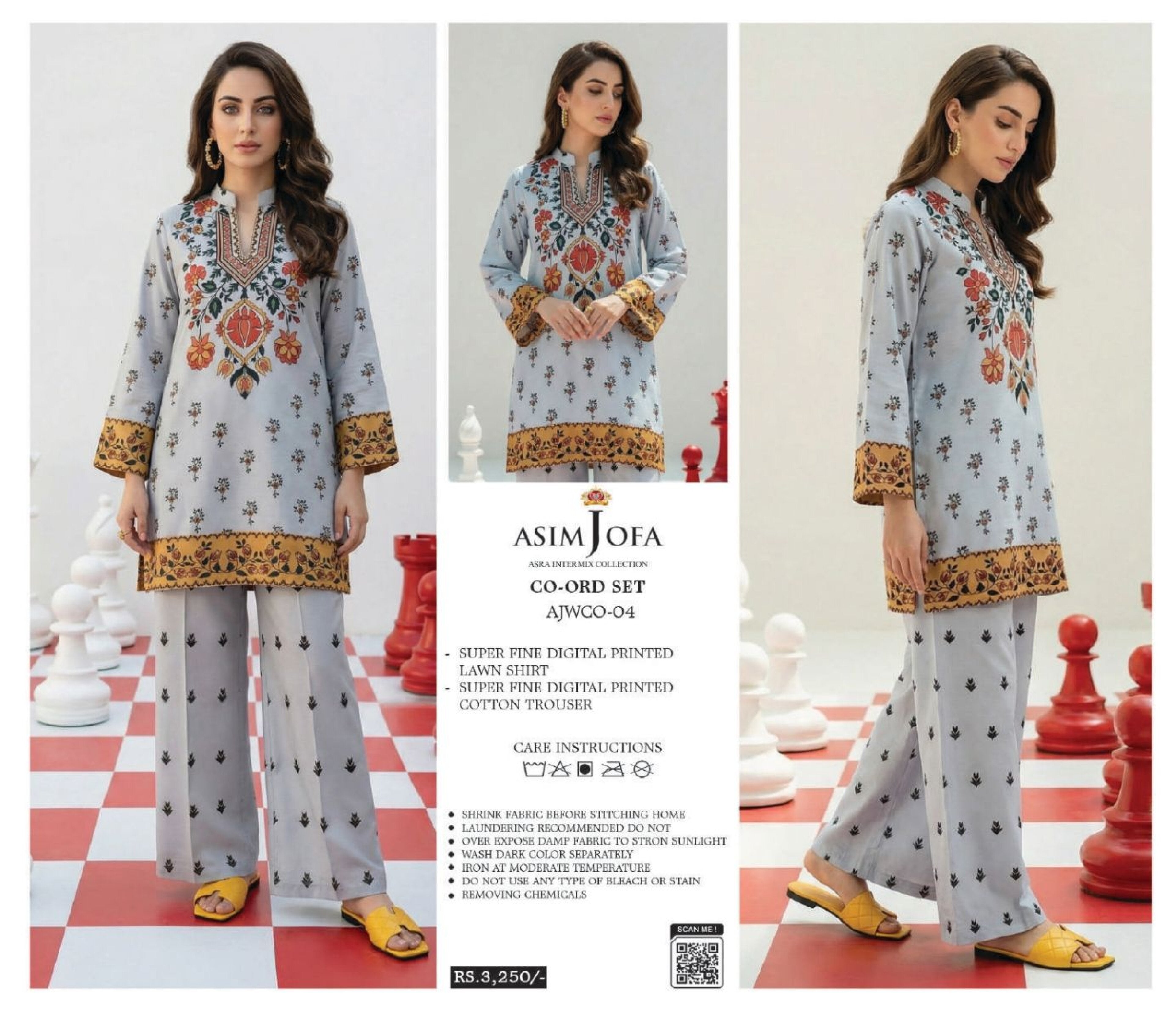 ASIM JOFA | 2 PCS UNSTITCHED | DIGITAL PRINTED LAWN CO-ORD SET