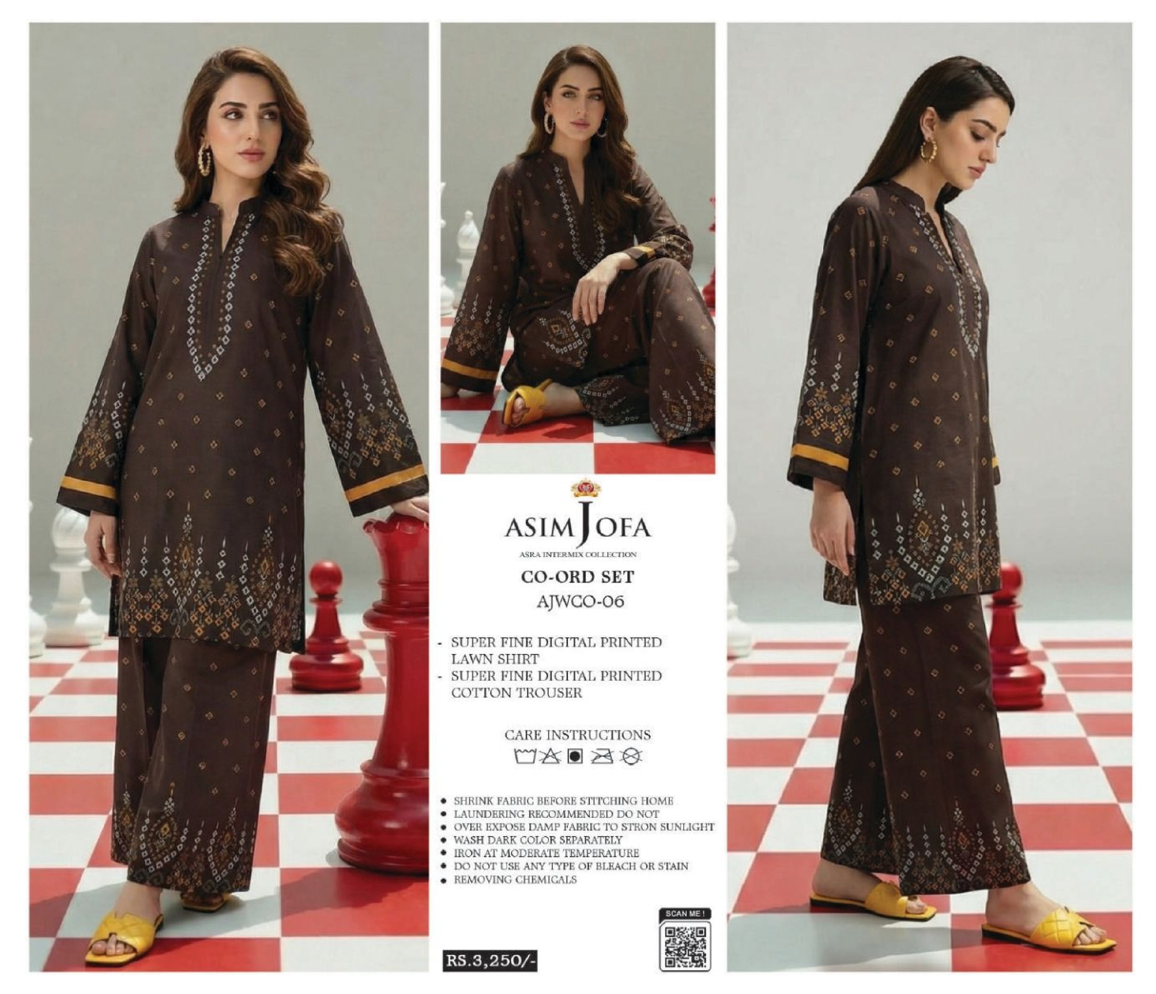 ASIM JOFA | 2 PCS UNSTITCHED | DIGITAL PRINTED LAWN CO-ORD SET