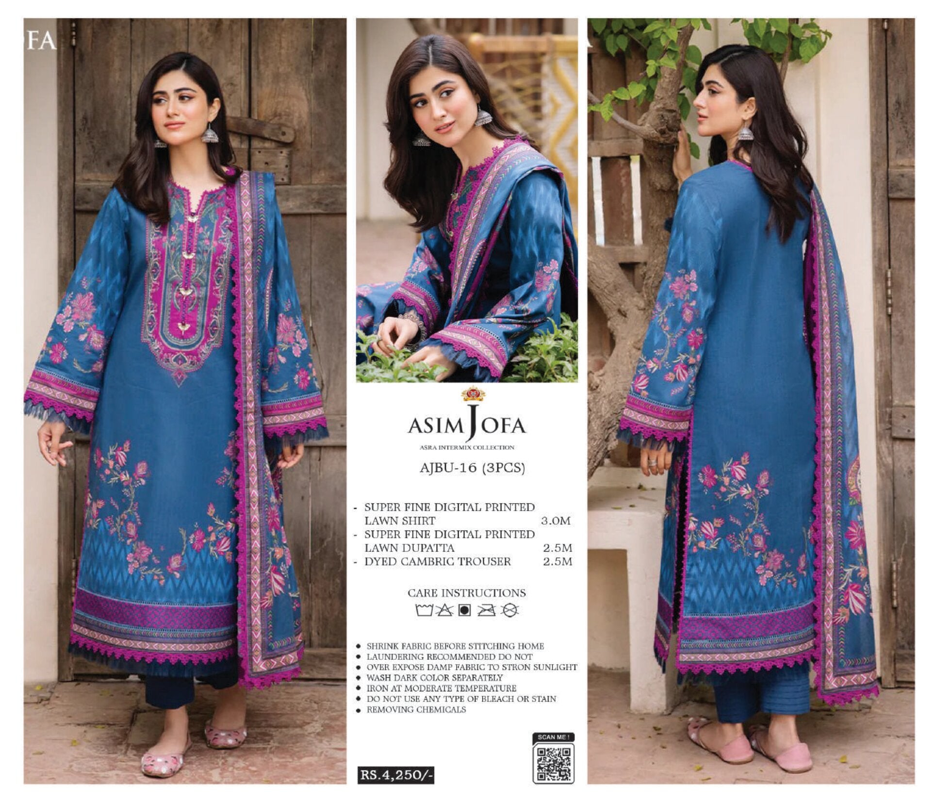 ASIM JOFA | UNSTITCHED 3-PIECE | PRINTED LAWN SUIT 16