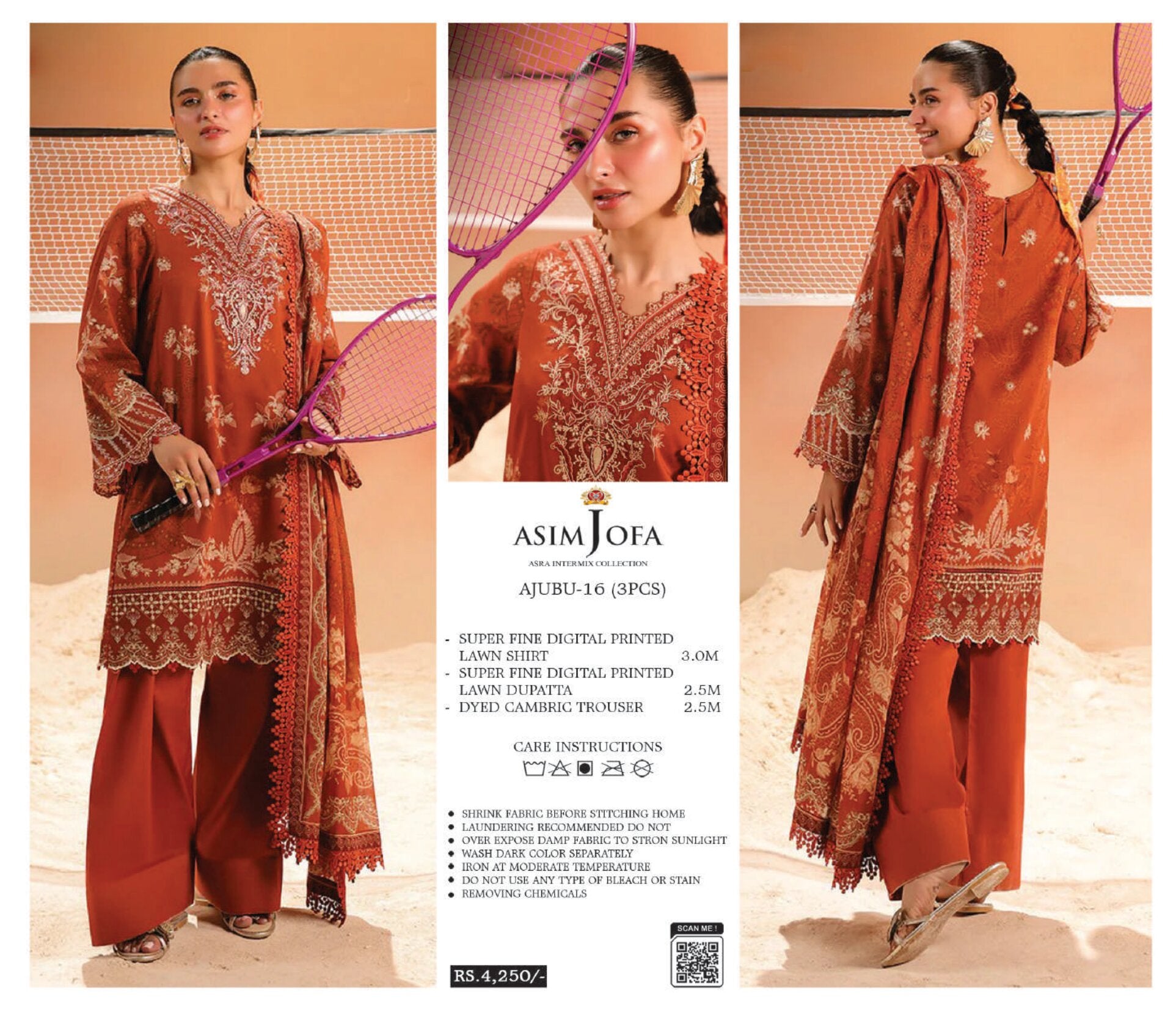 ASIM JOFA | UNSTITCHED 3-PIECE | PRINTED LAWN SUIT -66