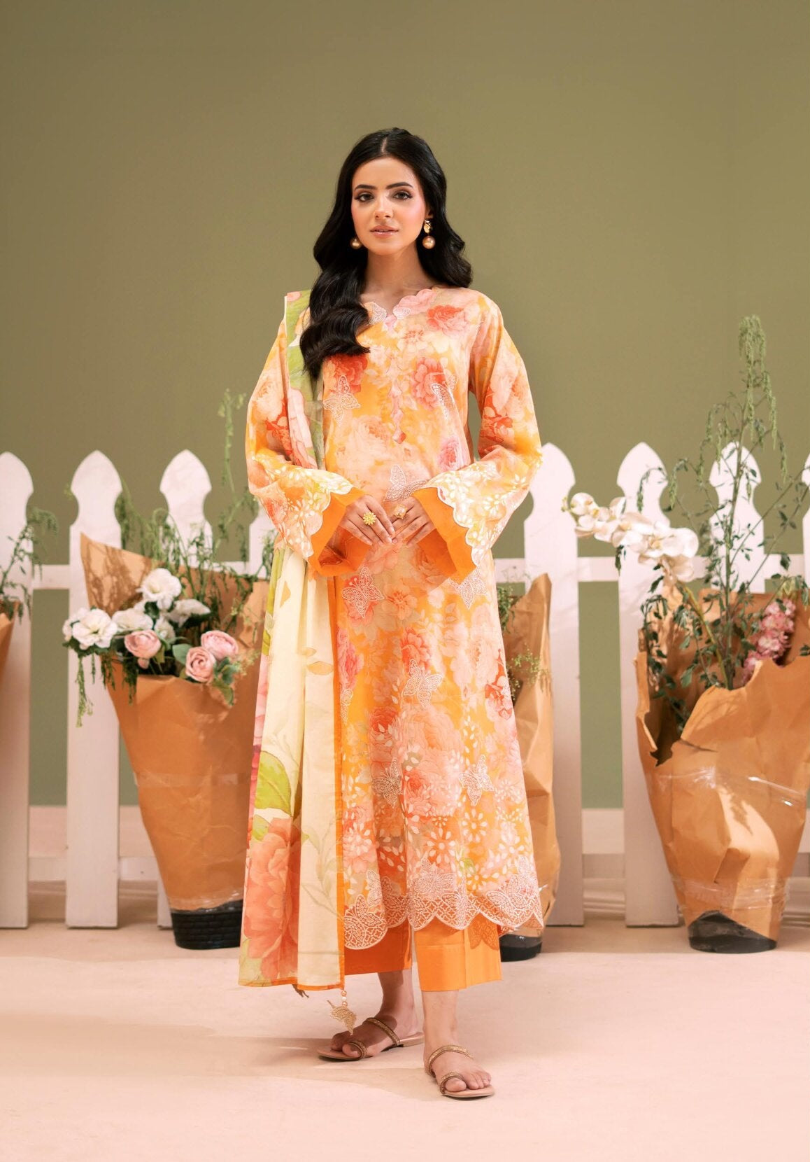 GULLJEE BLOOM | 3-PIECE UNSTITCHED | EMBROIDERED PRINTED LAWN SUIT