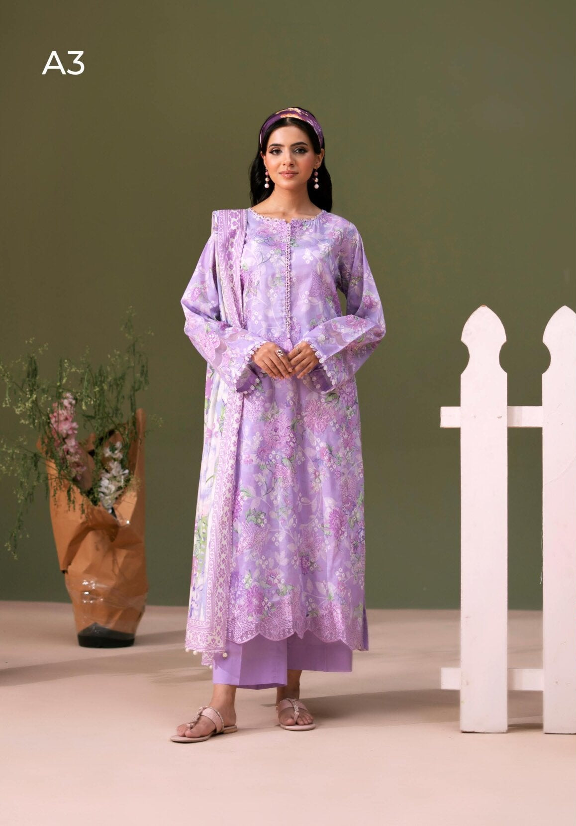 GULLJEE BLOOM | 3-PIECE UNSTITCHED | EMBROIDERED PRINTED LAWN SUIT