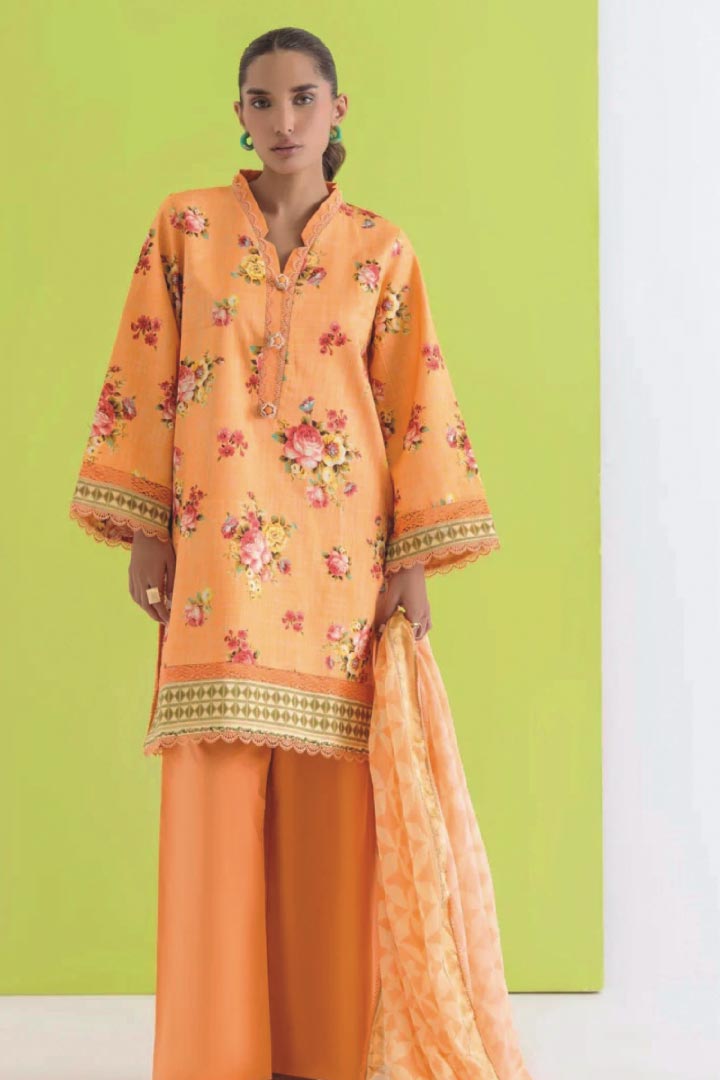 Bonanza Satrangi 3-Piece Unstitched Peach Petals - WUS25P3160