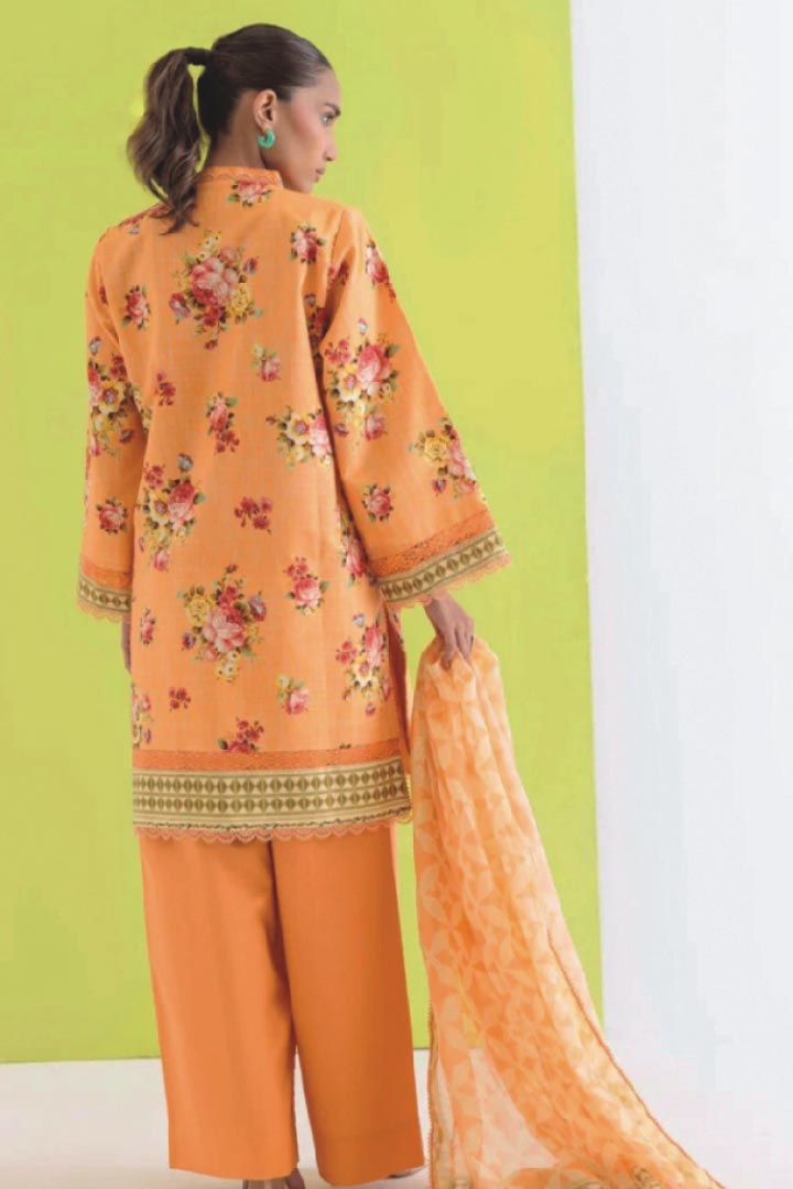 Bonanza Satrangi 3-Piece Unstitched Peach Petals - WUS25P3160
