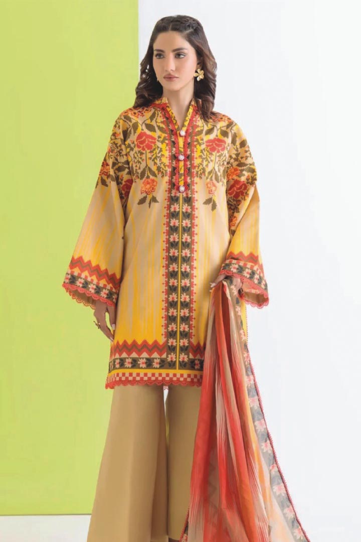 Bonanza Satrangi 3-Piece Unstitched Pixcel Floral - WUS25P3350