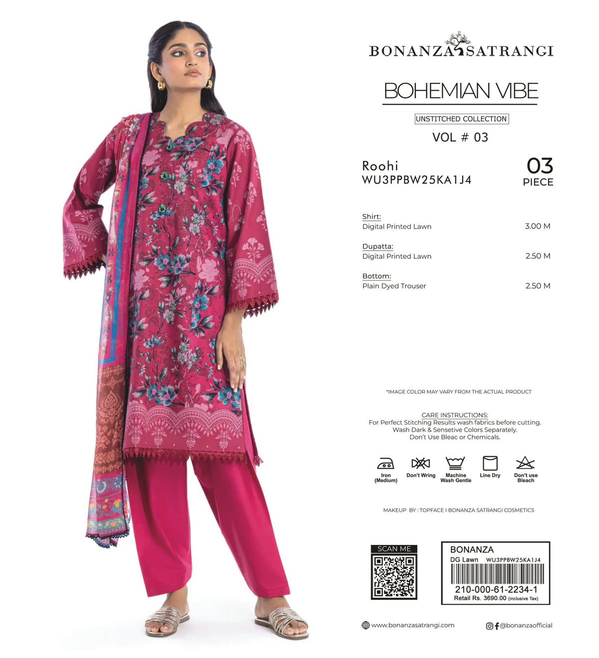 BONANZA SATRANGI | UNSTITCHED 3-PIECE LAWN SUIT V3