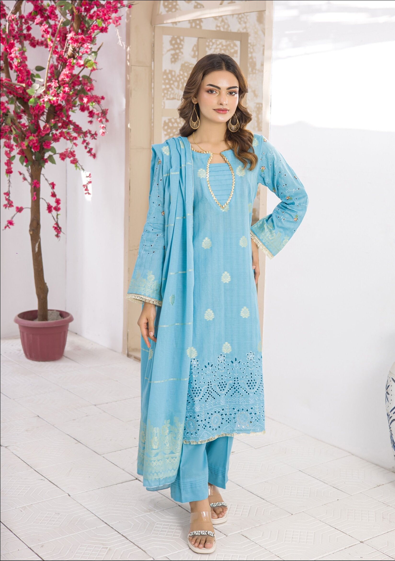 BONANZA SATRANGI LUXURY JACQUARD | 3 PIECE UNSTITCHED SUIT