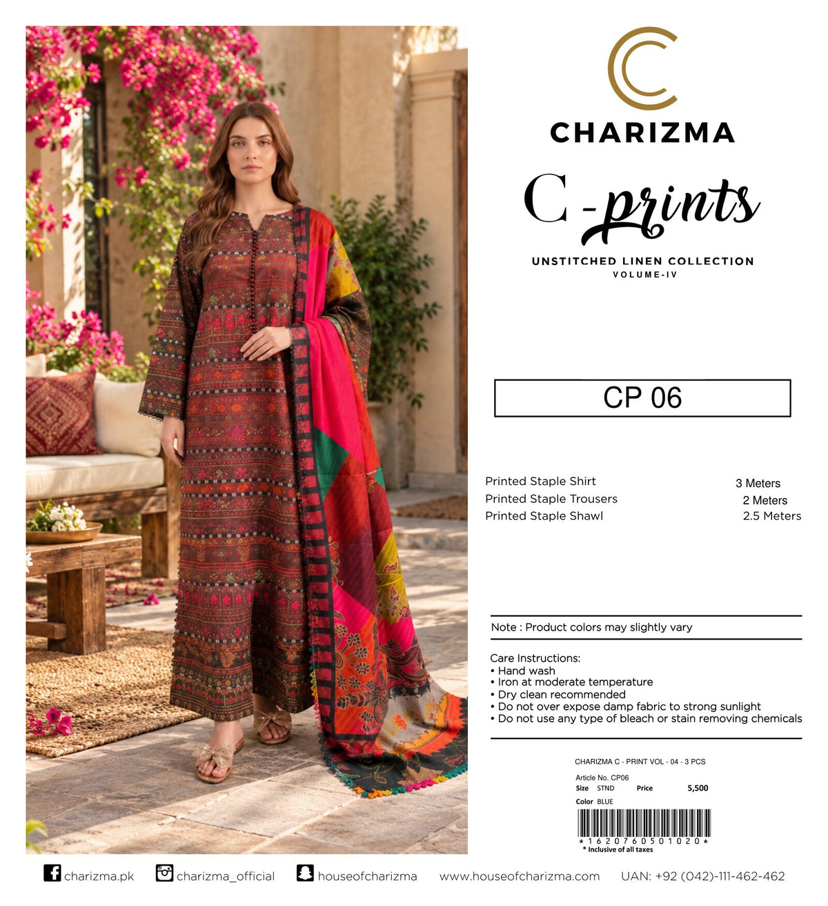 CHARIZMA | C-PRINTS UNSTITCHED 3-PIECE LINEN SUIT