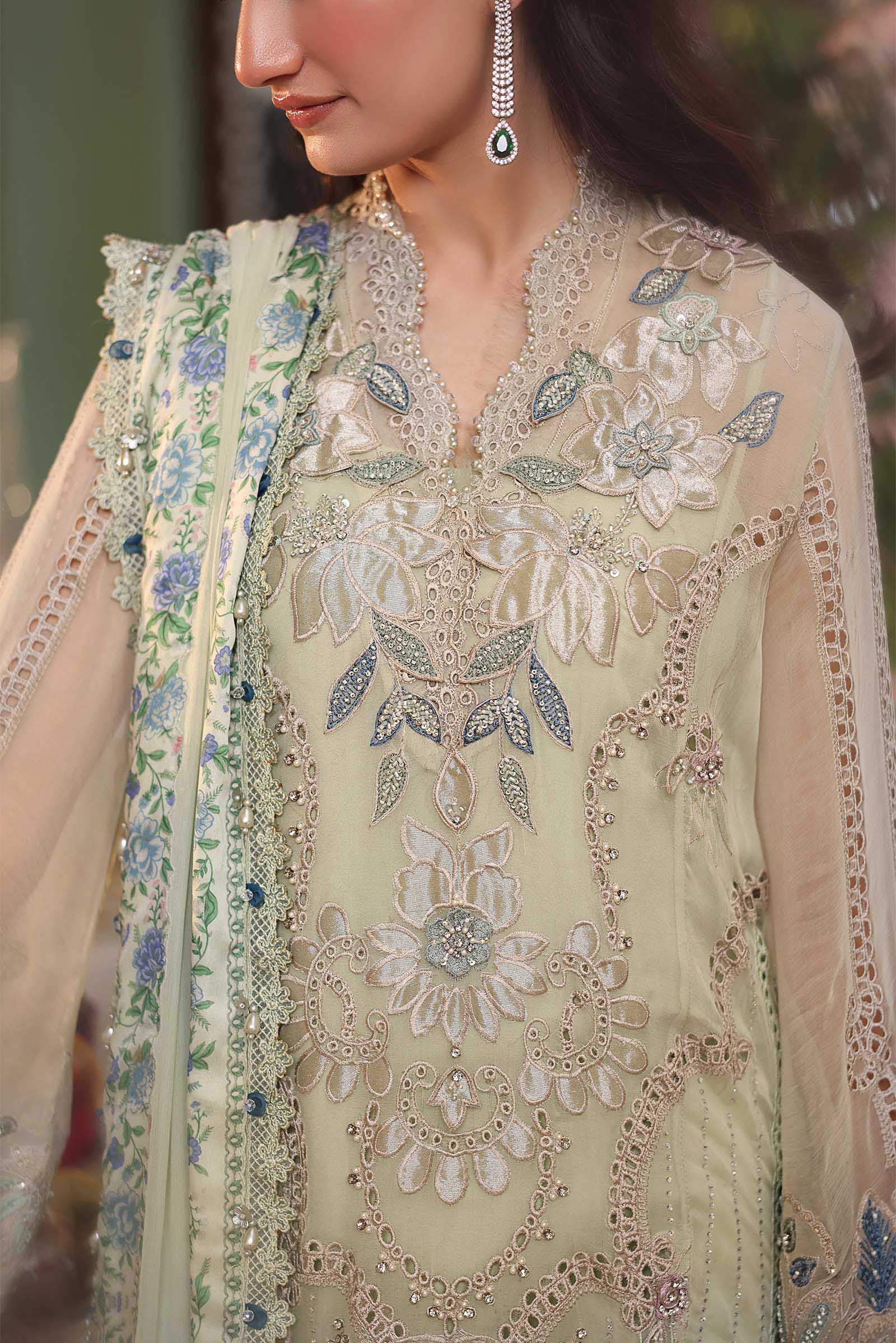 MARIA.B | 3 Piece Unstitched | Embroidered Chiffon Suit