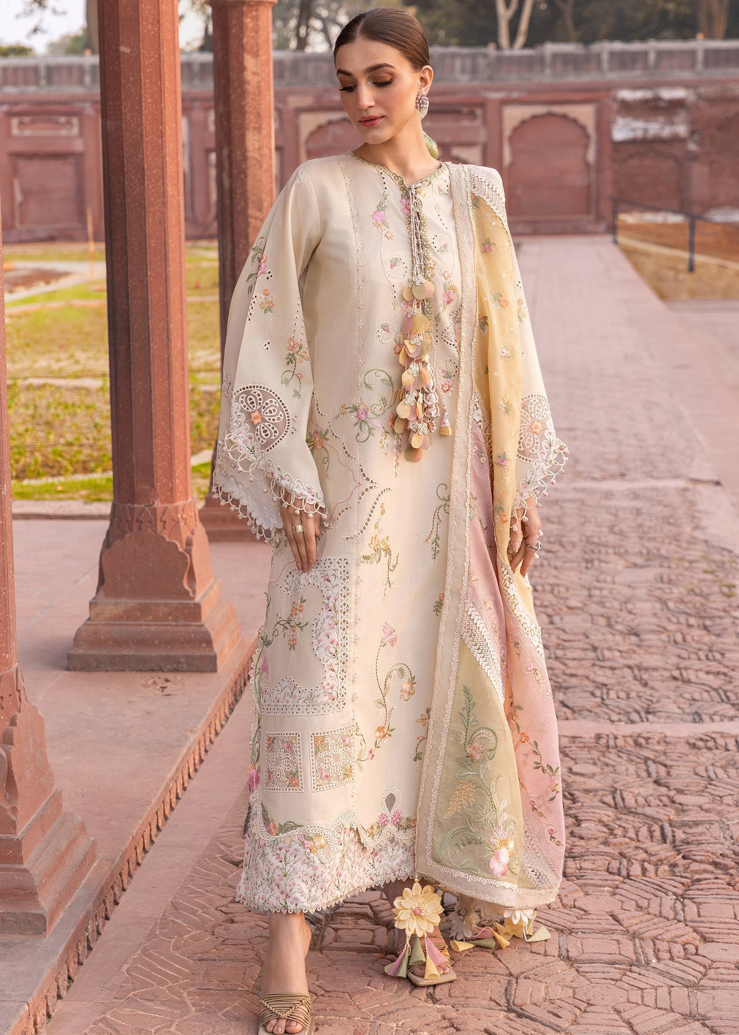CRIMSON FLOW | UNSTITCHED 3-PIECE | EMBROIDERED LAWN SUIT