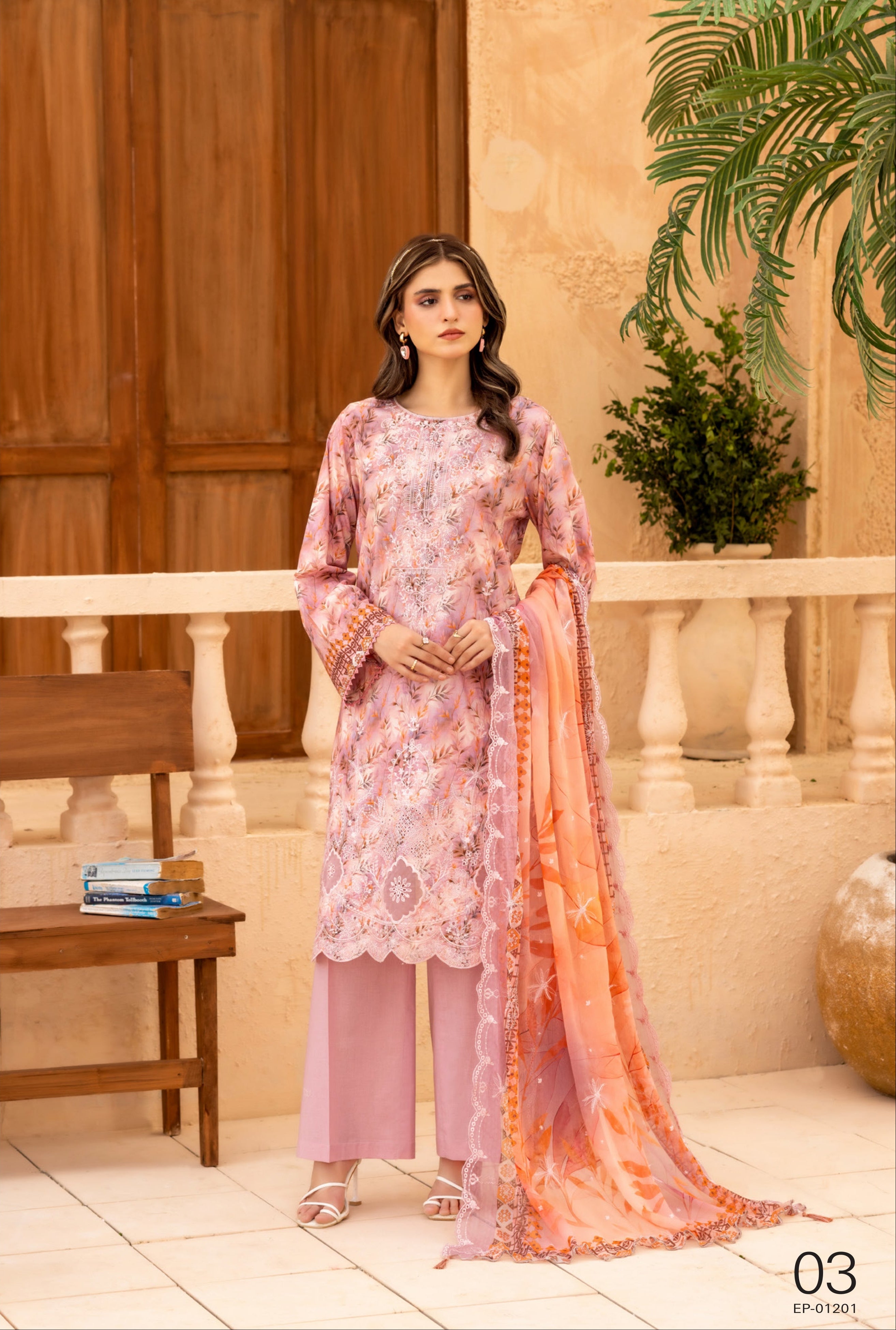 ELAYA PRINTS | MONARQ | UNSTITCHED 3PC SUIT