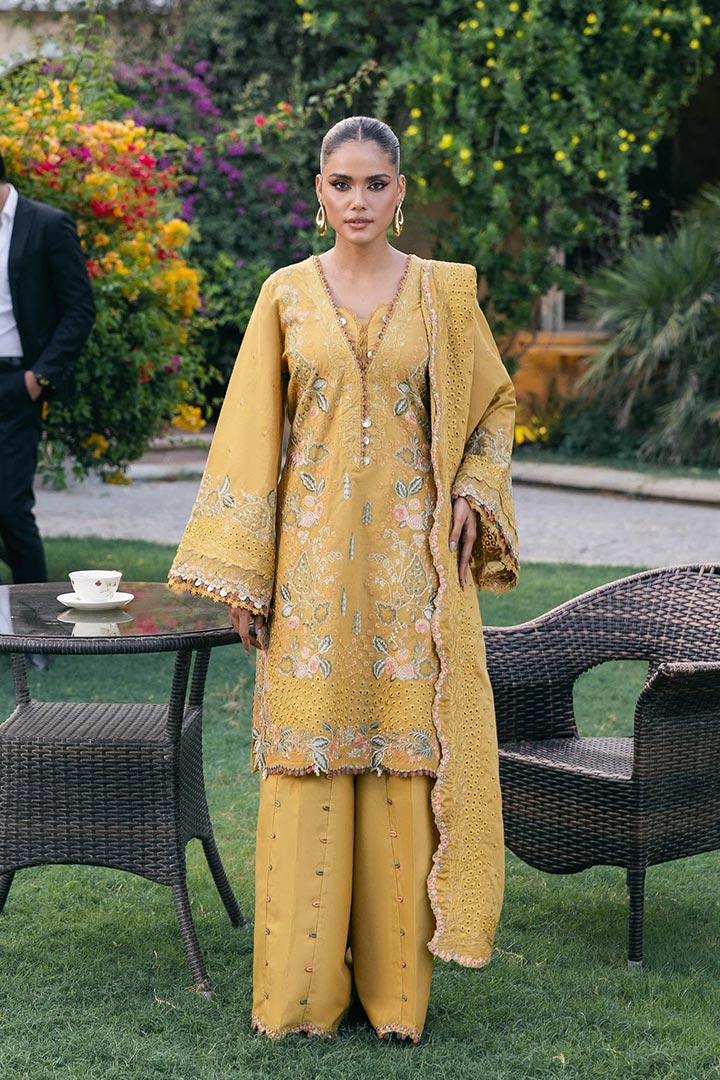 Elaf Embroidered Unstitched 3-Piece Suit Ewk-1b Florigold