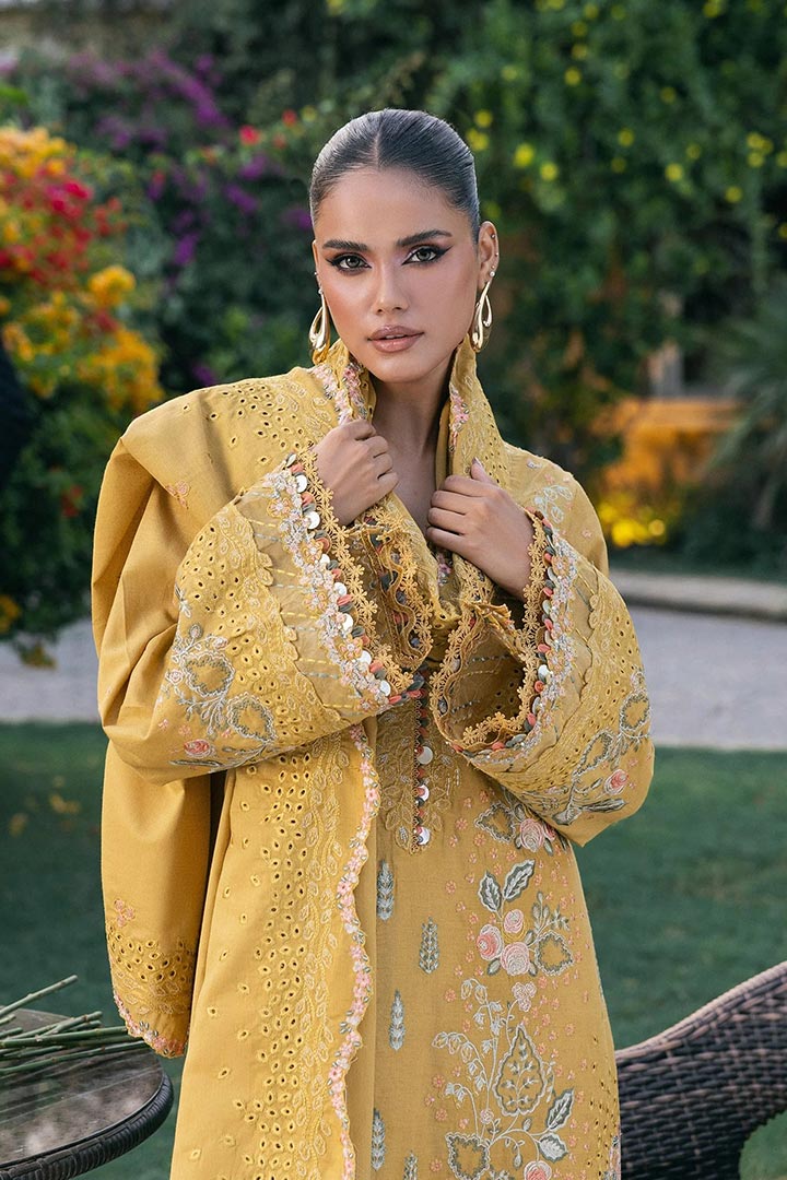 Elaf Embroidered Unstitched 3-Piece Suit Ewk-1b Florigold