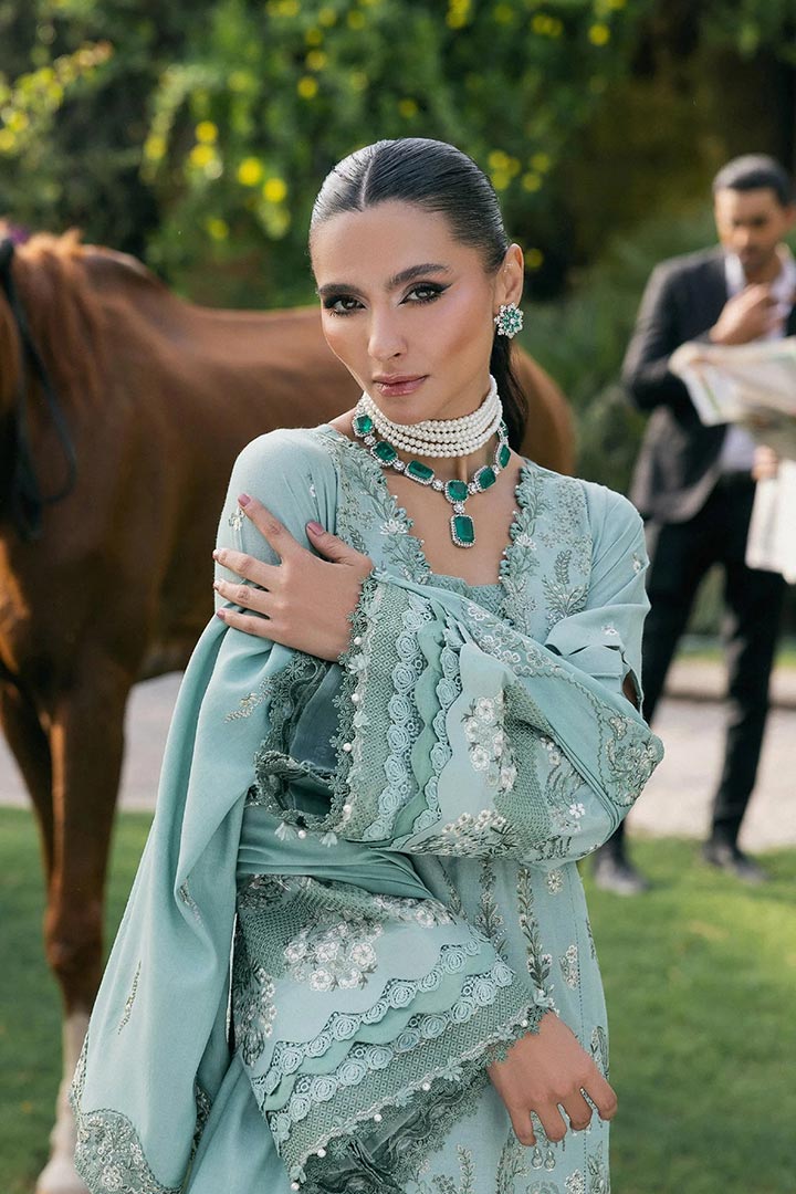 Elaf Embroidered Unstitched 3-Piece Suit Ewk-7a Mintfrost